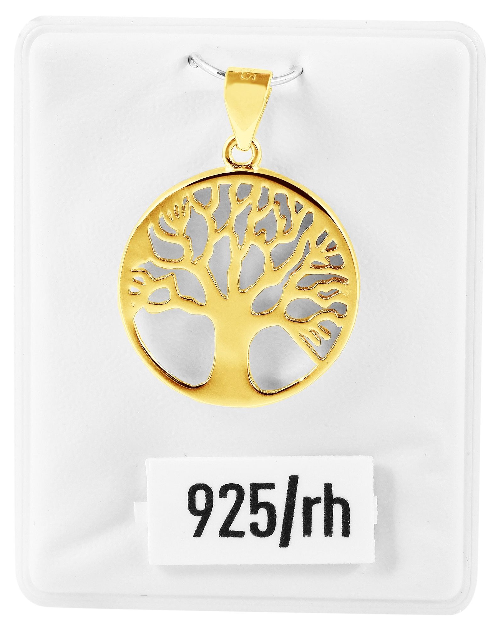 "Andrea" 925/- Echt Silber Anhänger (ohne Kette), Lebensbaum, vergoldet