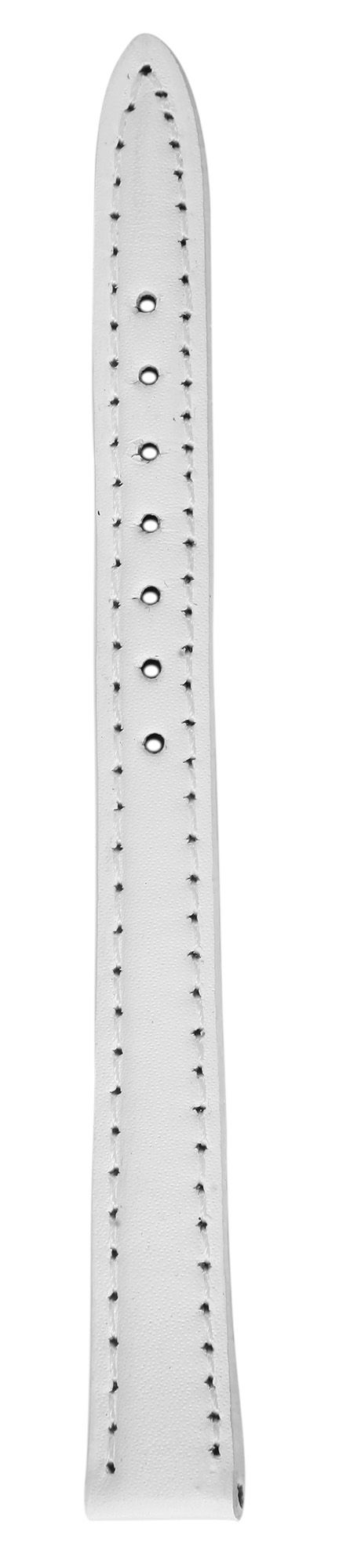Echtleder-Uhrenarmband mit Naht, gepolstert, weiß, 10 mm