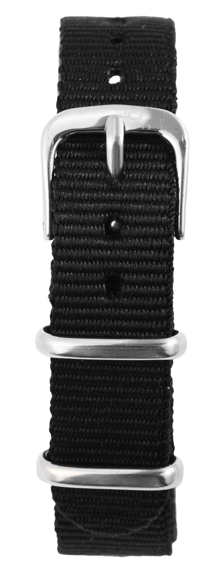 Nylon-Uhrenarmband, schwarz, Dornschließe, 14 mm