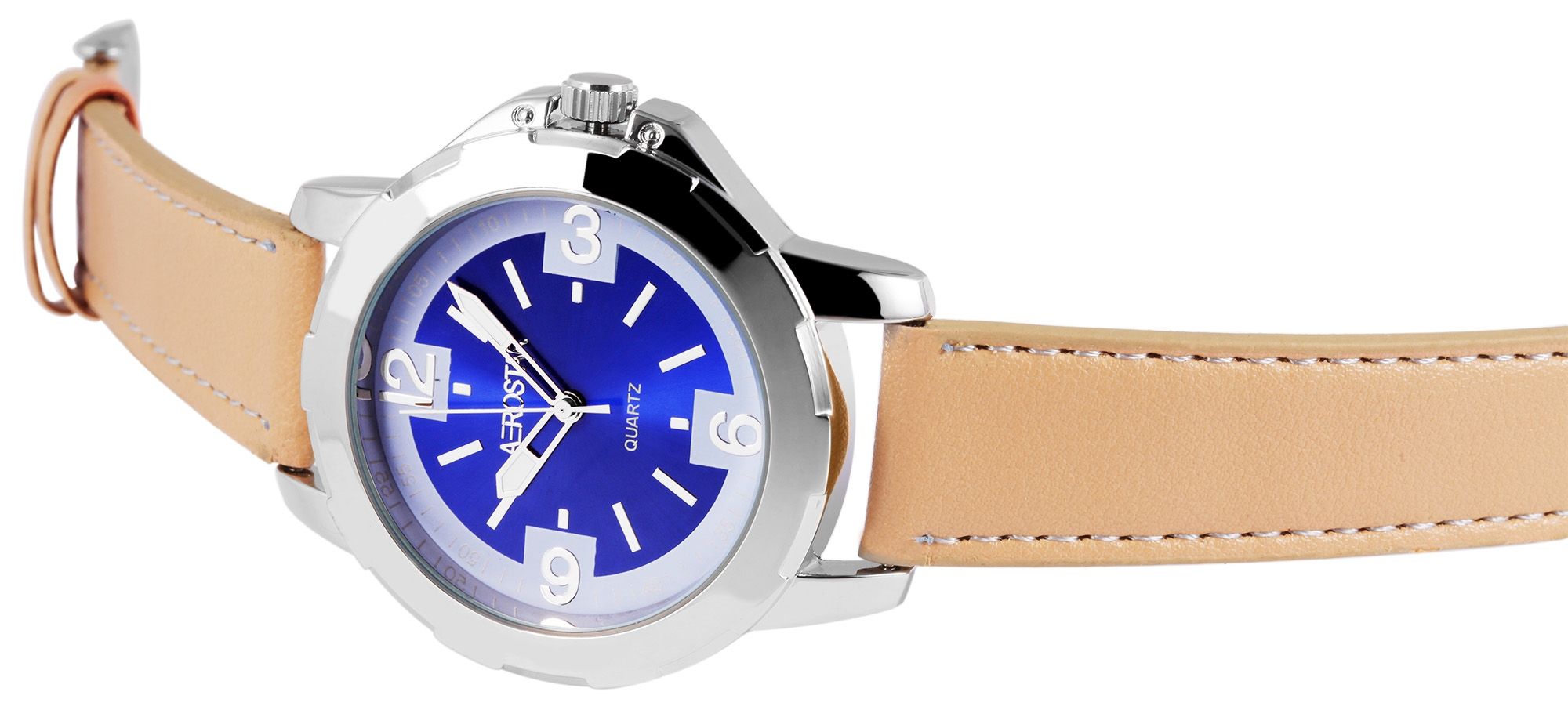 Aerostar Herrenuhr mit Lederimitationsarmband