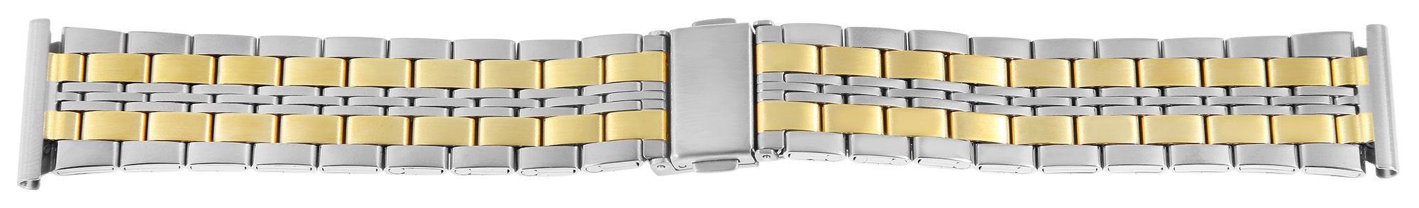 Edelstahl-Uhrenarmband mit Faltschließe, bicolor, 22 mm