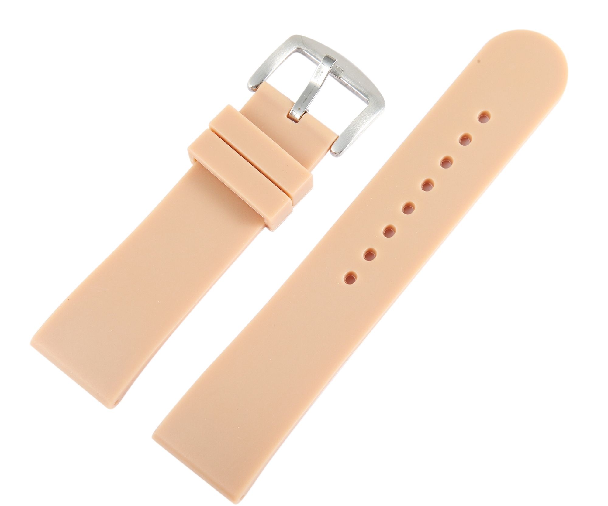 Basic Silikon Ersatzarmband, flach, 24 mm, hellbraun
