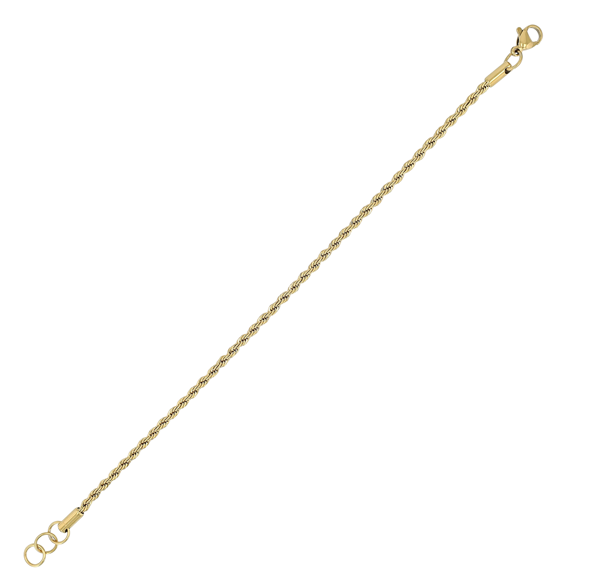 "Dominika" Edelstahl Armband - Kordelarmband, 18 + 1 cm/ 2 mm, goldfarben
