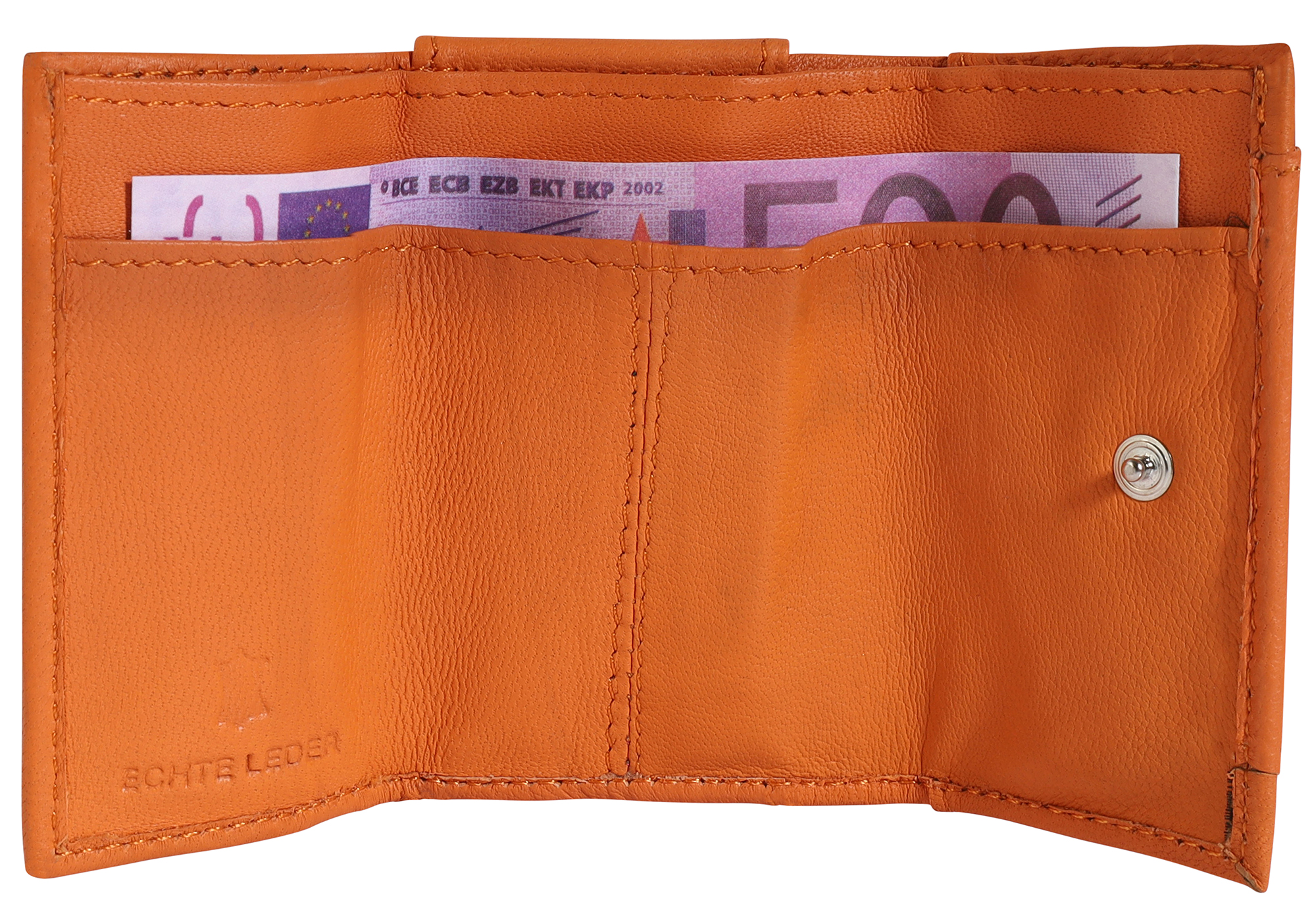 Excellanc Echtleder Mini-Geldbörse (Schlüsselfach), orange