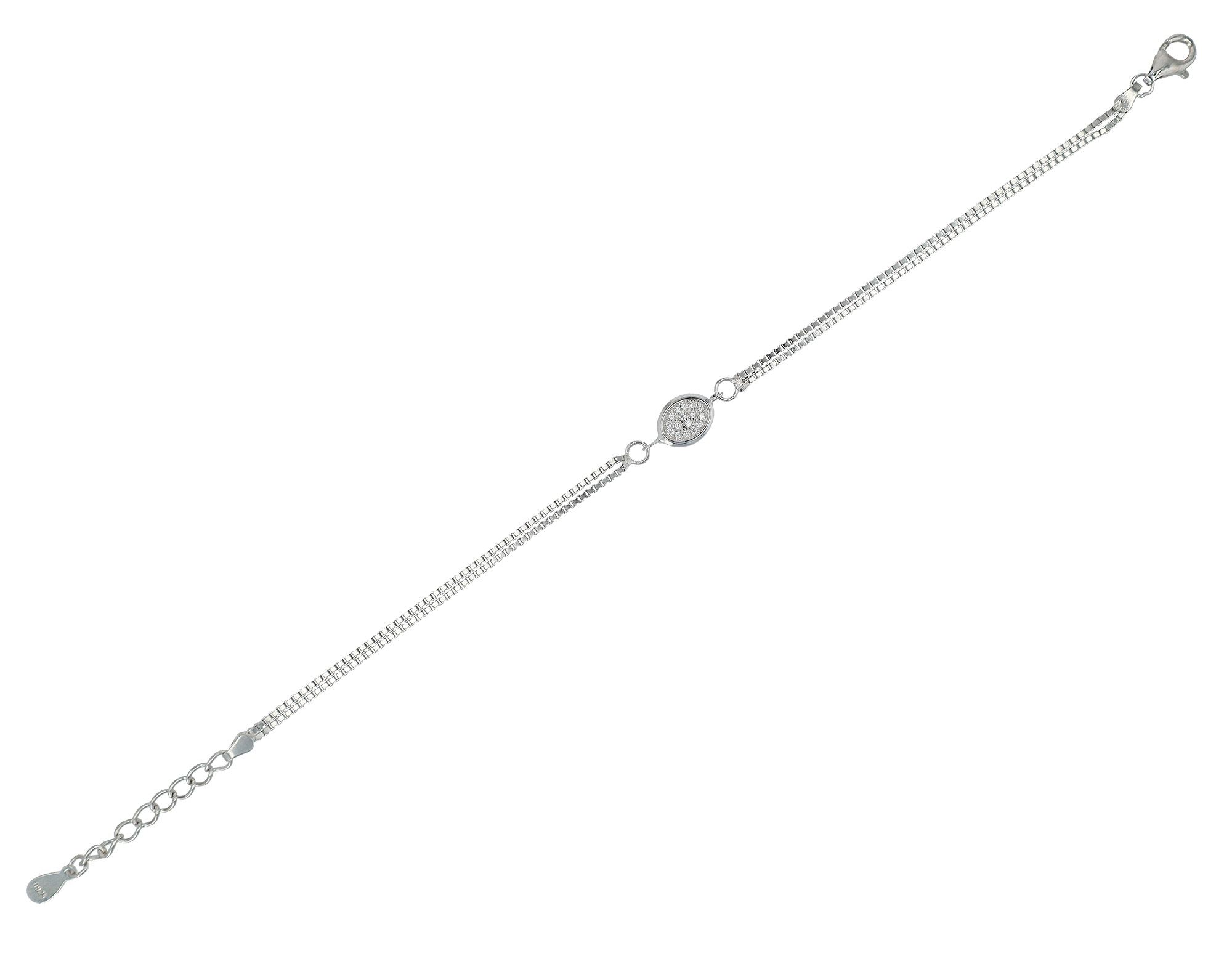 925/- Echt Silber Armband "Yara", rhodiniert, 17+3 cm