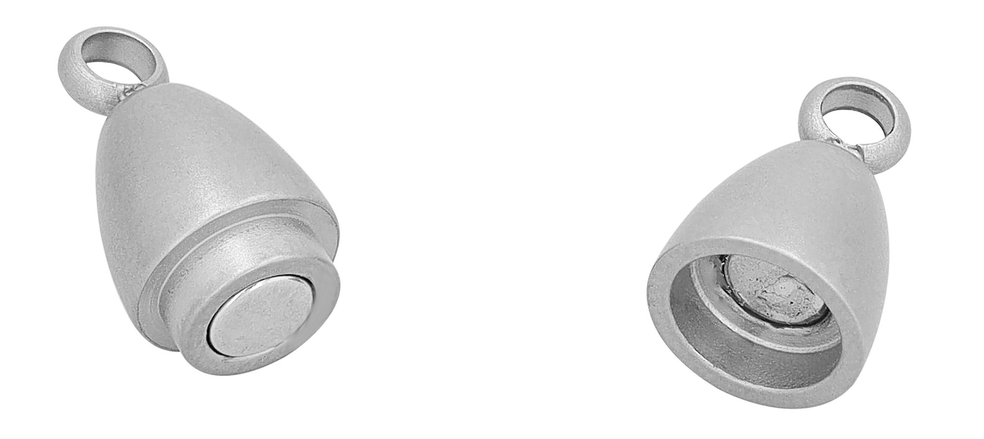 Magnetschließe oval, Edelstahl matt, 8 mm