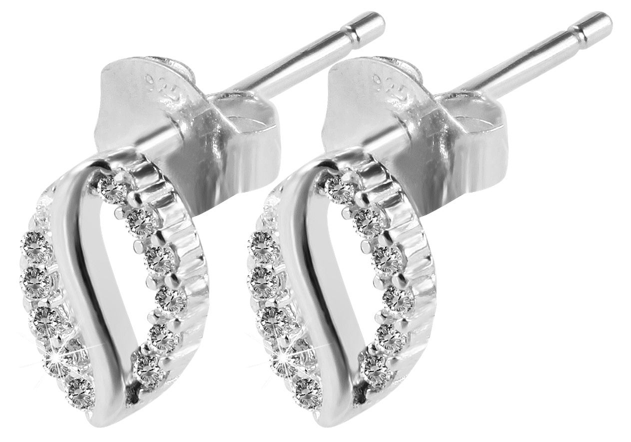"Osia", 925/- Echtsilber Ohrstecker, Zirkoniabesatz, rhodiniert