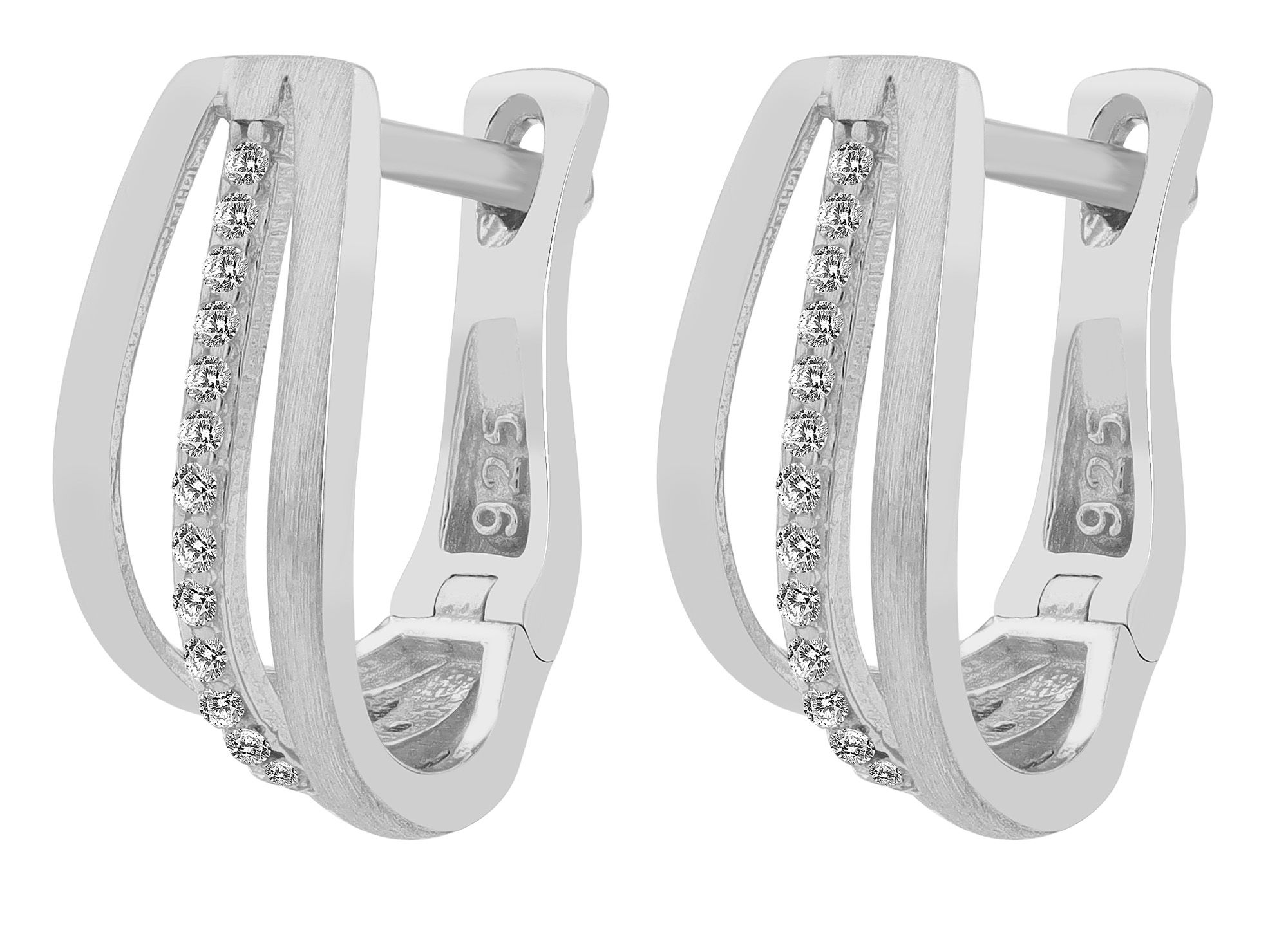 925/- Echt Silber Creolen "Arnika", matt/poliert, rhodiniert