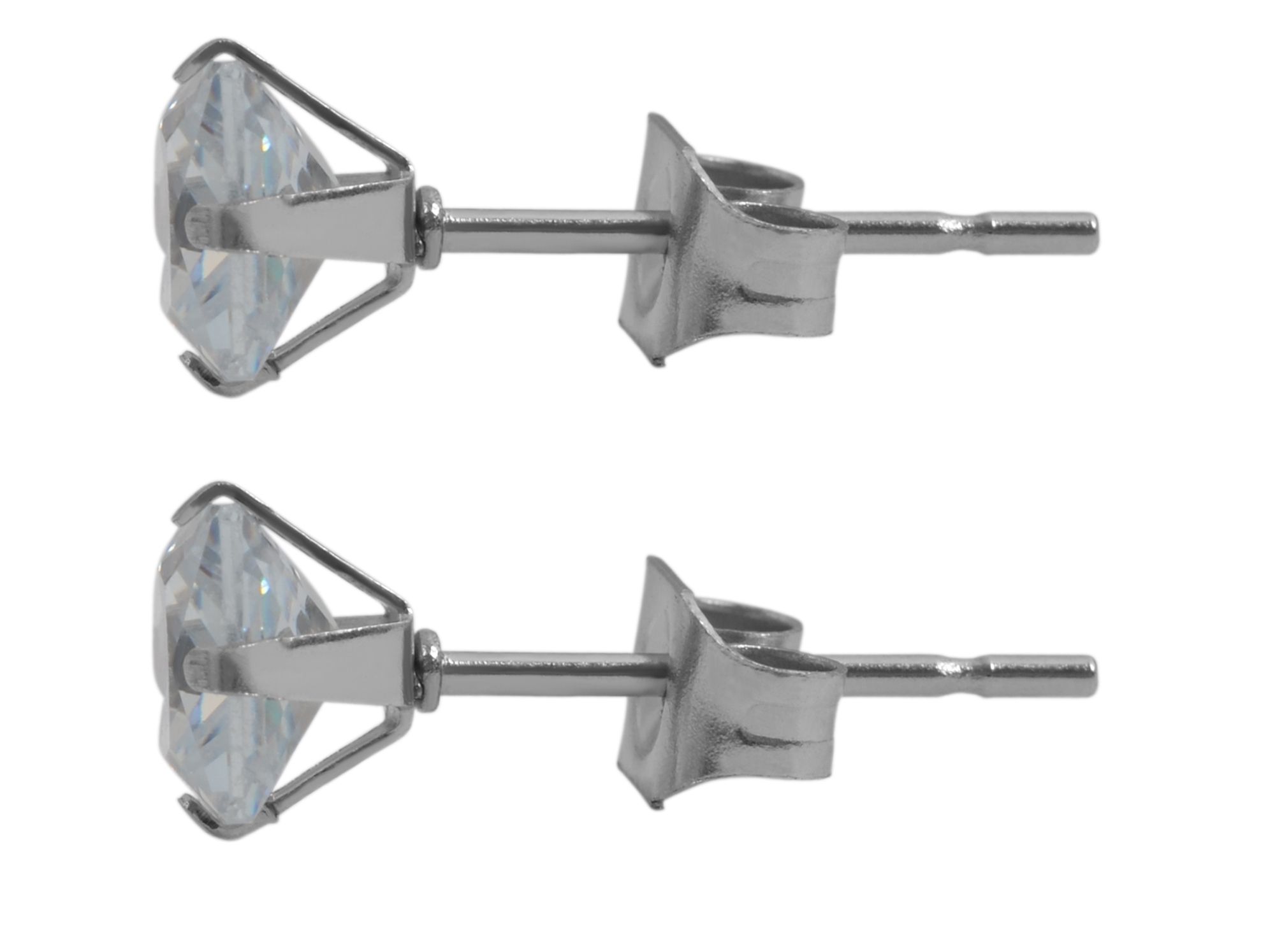 Akzent Ohrstecker aus Edelstahl mit Zirkonia in Krappenfassung