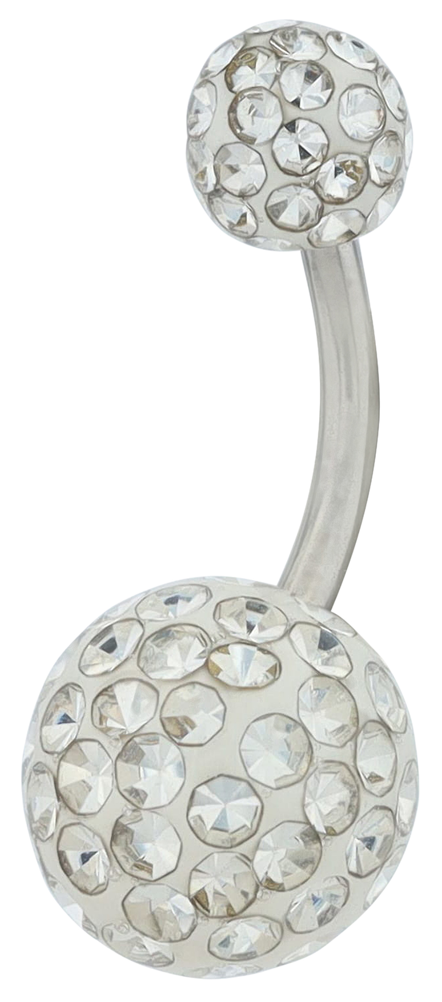 "Arla" Edelstahl-Bronze Bauchnabelpiercing, Länge 10,5 mm/ Stärke 1,8 mm, Weiß