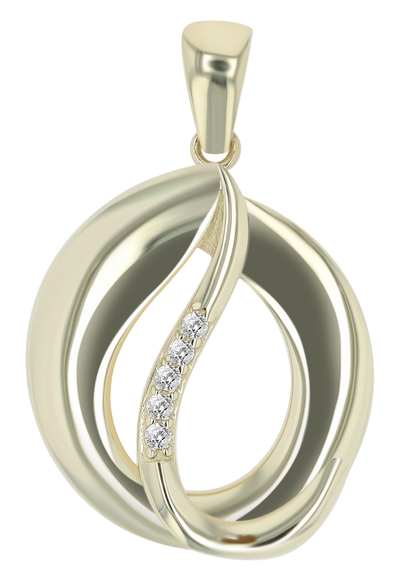 333/- Gold Anhänger "Amara" mit Zirkonia ohne Kette, 8 Karat, Gelbgold