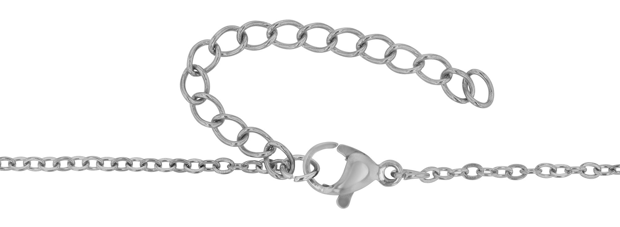 "Eila" Edelstahl Kette mit Anhänger - Kreuz, 42 + 5cm, silberfarben
