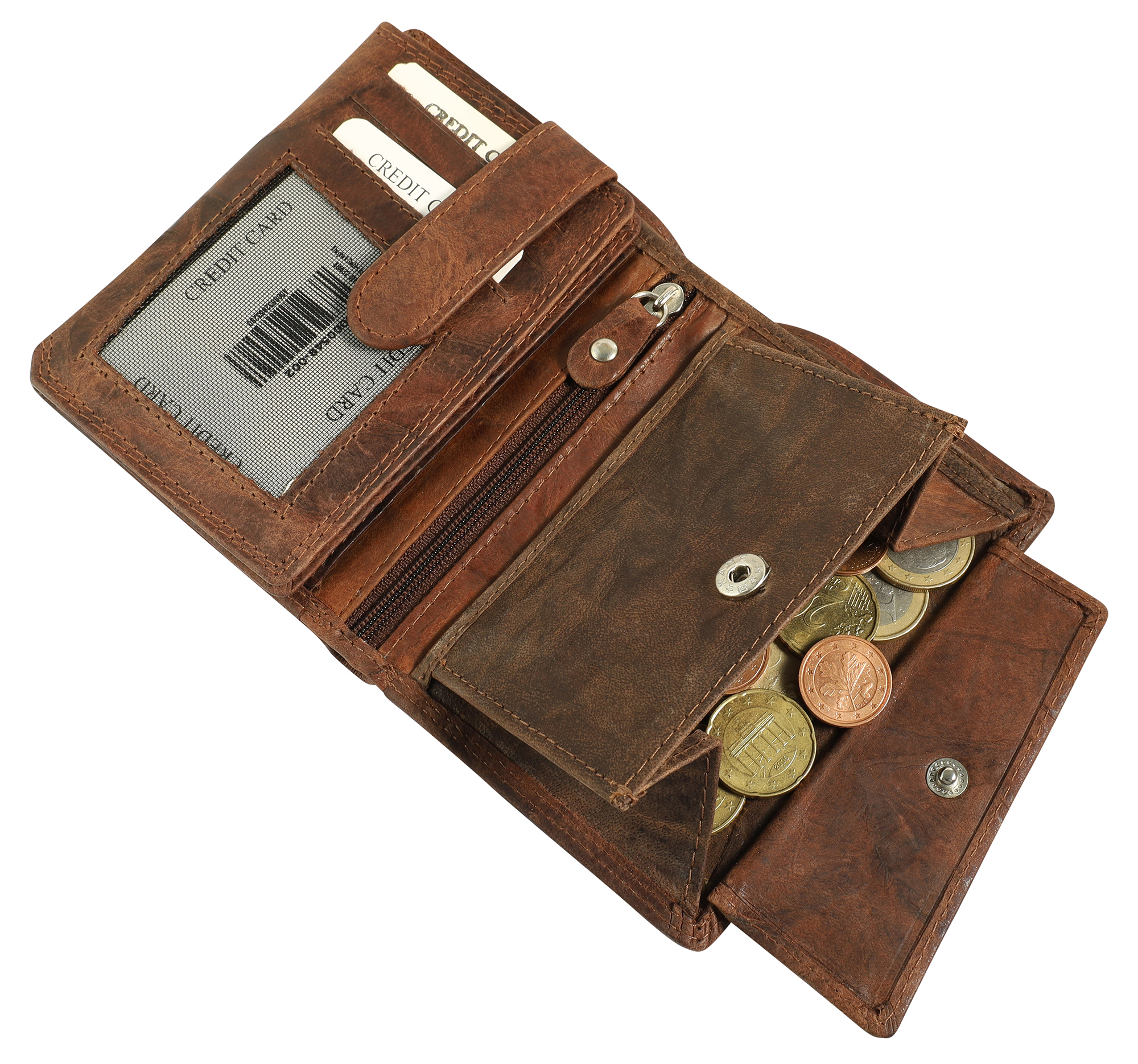 Akzent Echt Leder  Geldbörse, Hochformat