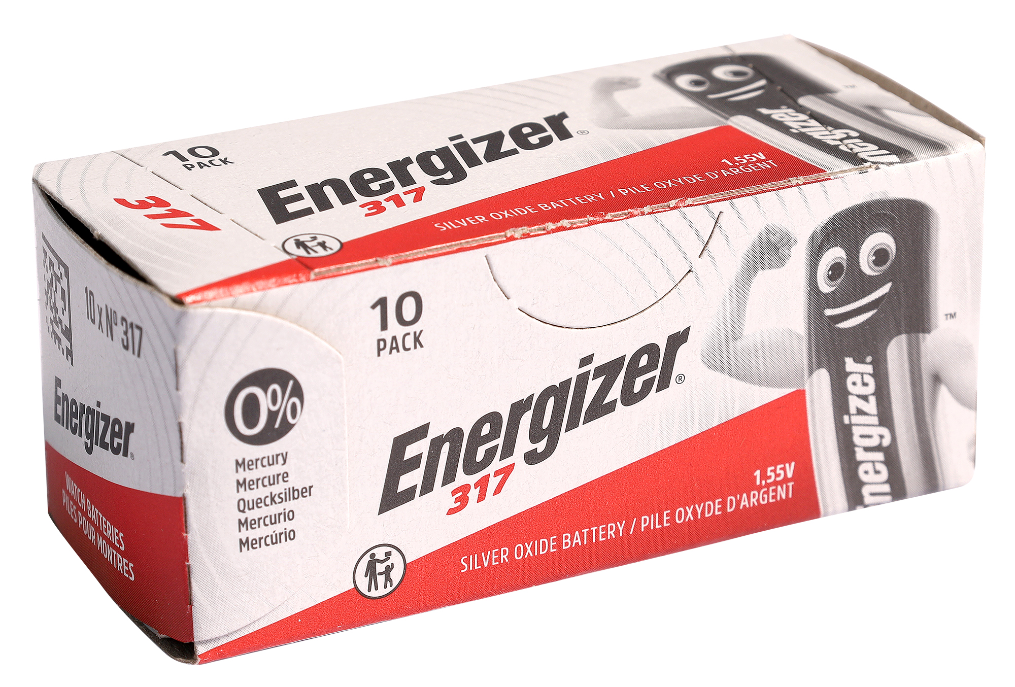 Energizer 317 Knopfzellen (10er-Pack) – 0% Quecksilber, 1,55V Silberoxid-Batterien