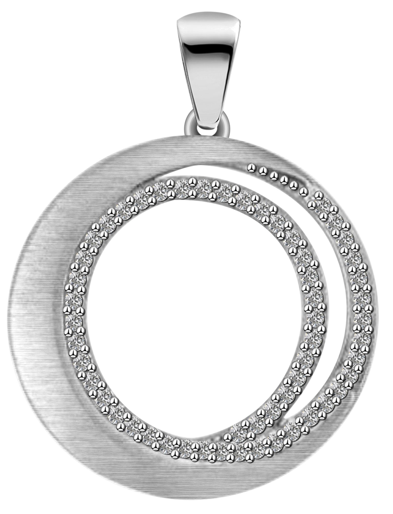 "Selin" 925/- Echt Silber Anhänger (ohne Kette), Zirkonia, silberfarben