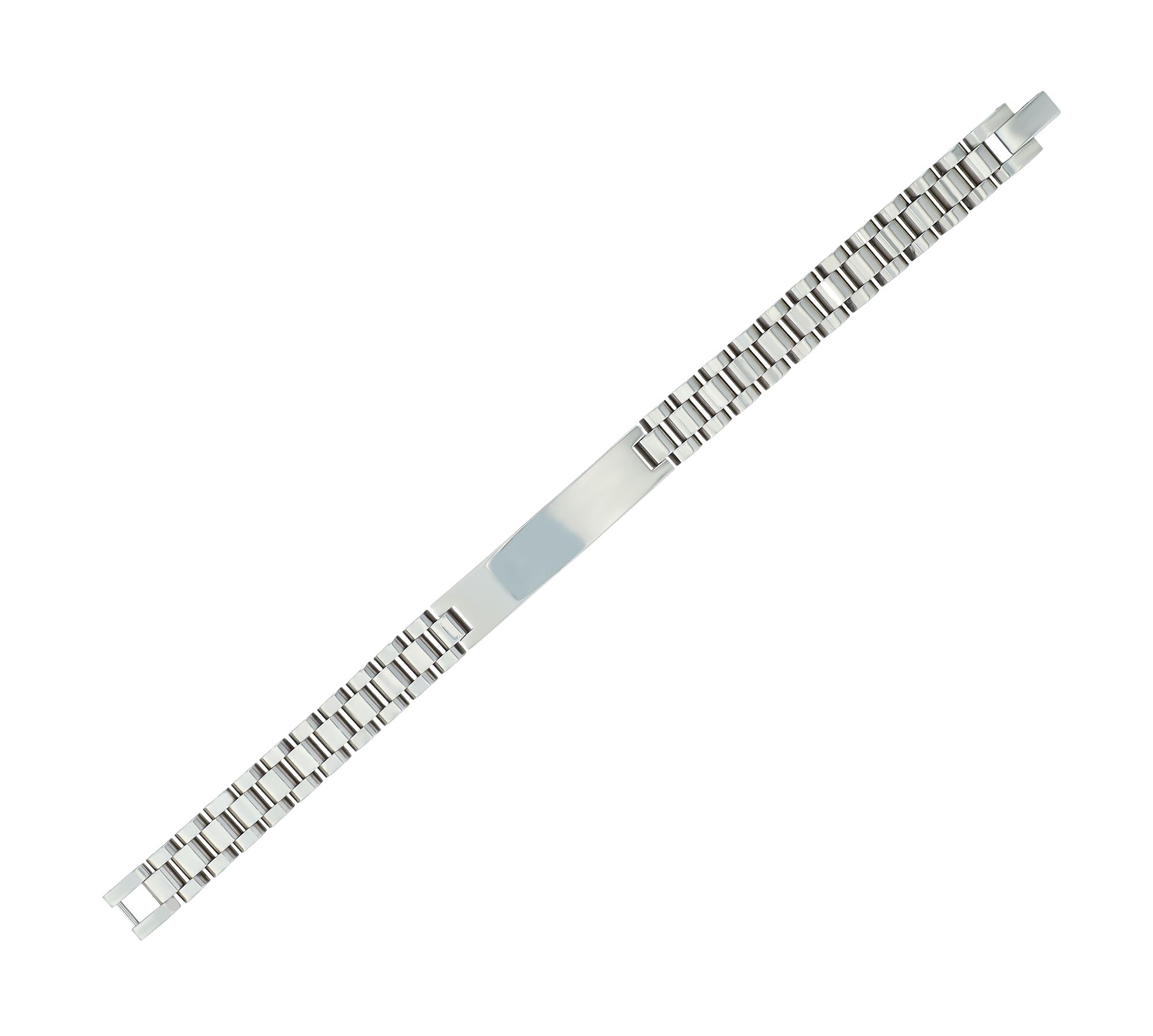 "Wini" Armband mit Gravurplatte, 21 cm/ 10 mm, silberfarbig