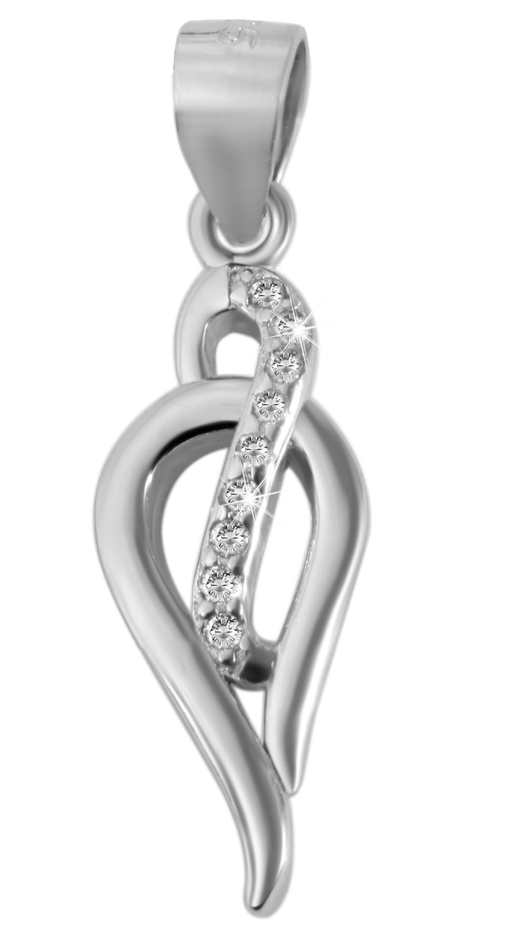 925/- Echt Silber Schmuckset "Cecilia" mit Ohrring und Anhänger, 925/rhodiniert