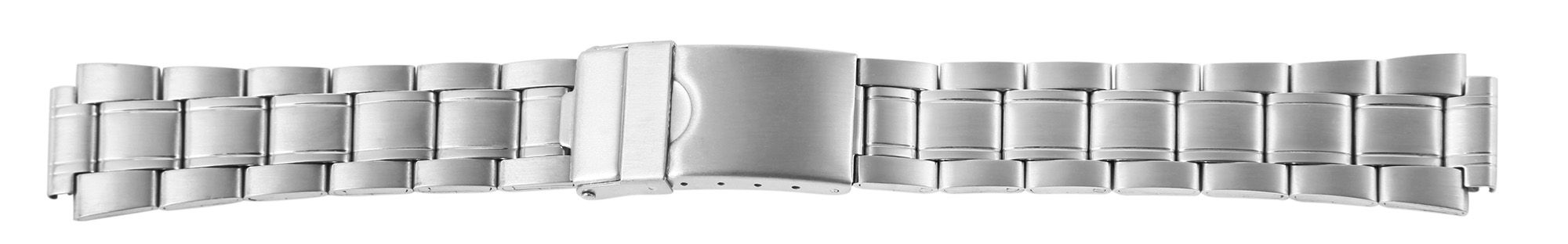 Edelstahl Uhrenarmband, silber mit silberfarbener Schließe, 14 mm