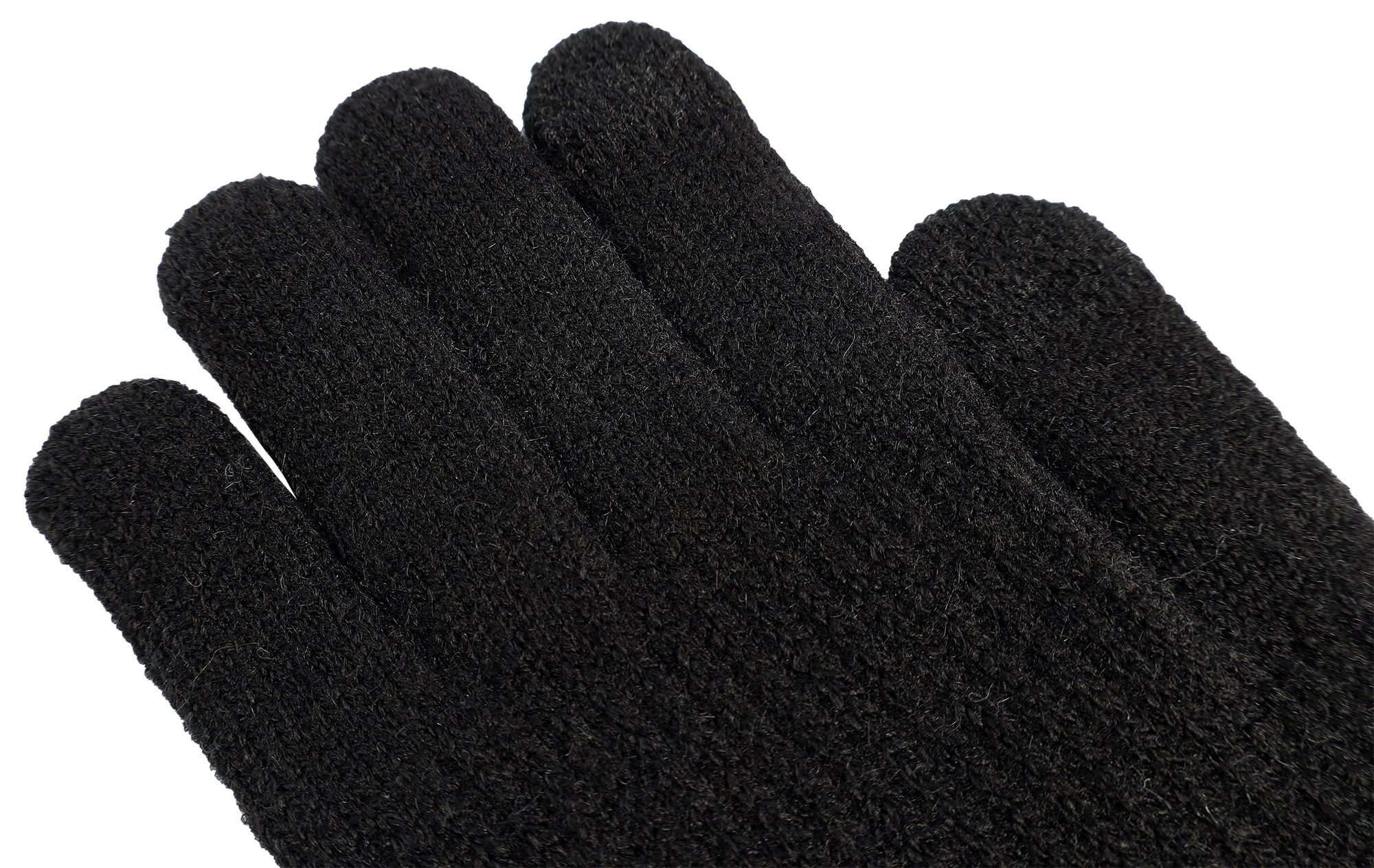 Herren-Handschuhe, Gr M, schwarz, Touch-Finger, 100% Polyester, VE-4