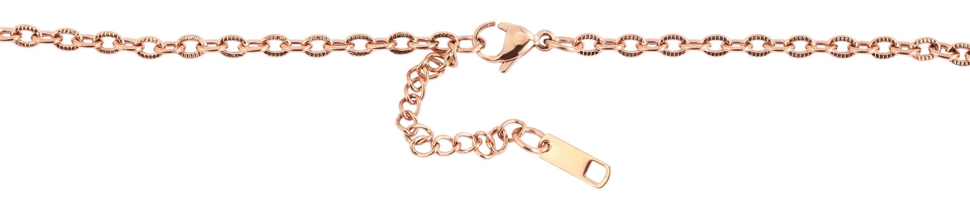 "Welsia" Edelstahl Ankerkette Münzanhänger Ø 30 mm, 43 + 5 cm, roségoldfarbig