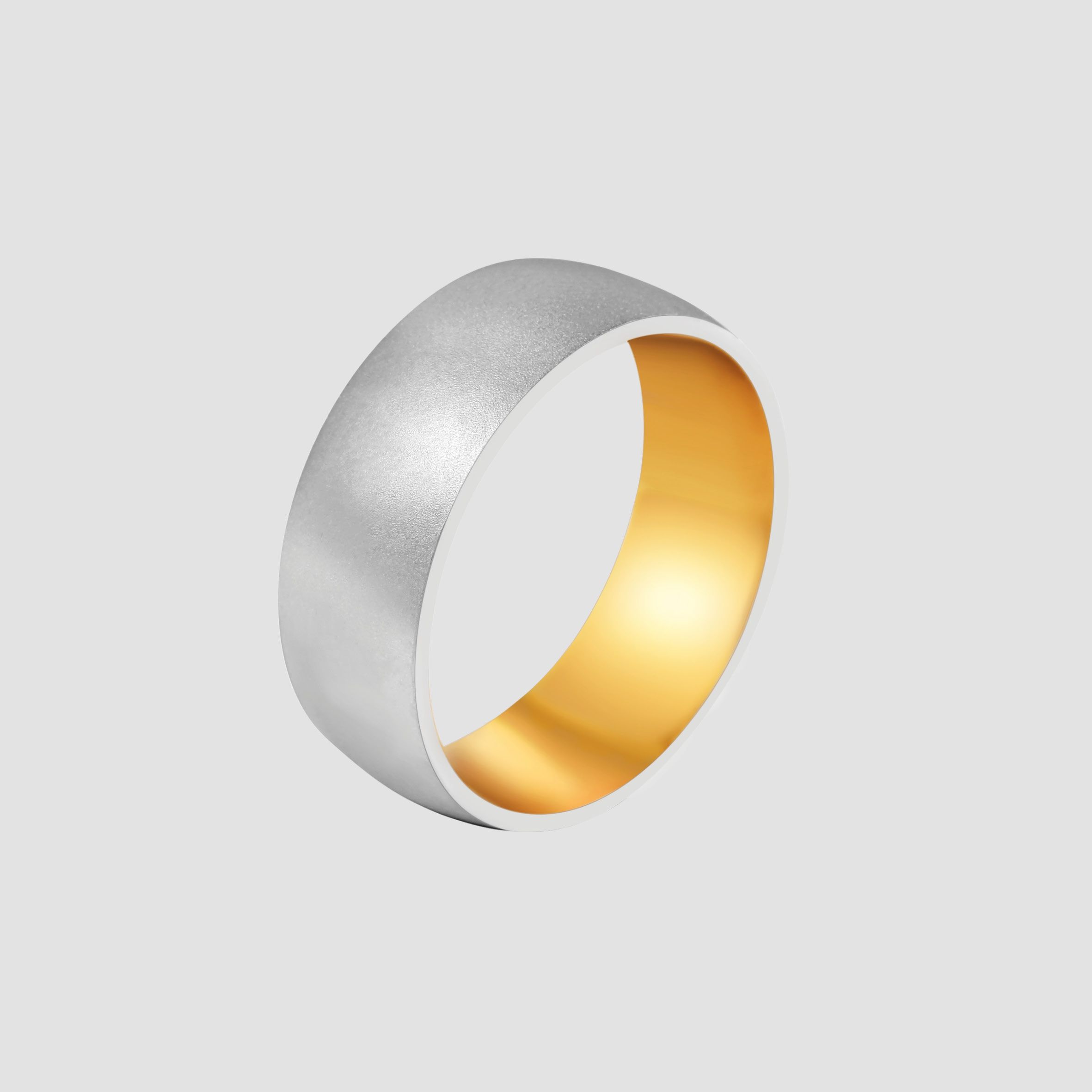 Akzent Herren-Partnerring aus Edelstahl, sandmatt, silberfarben, Größe 64