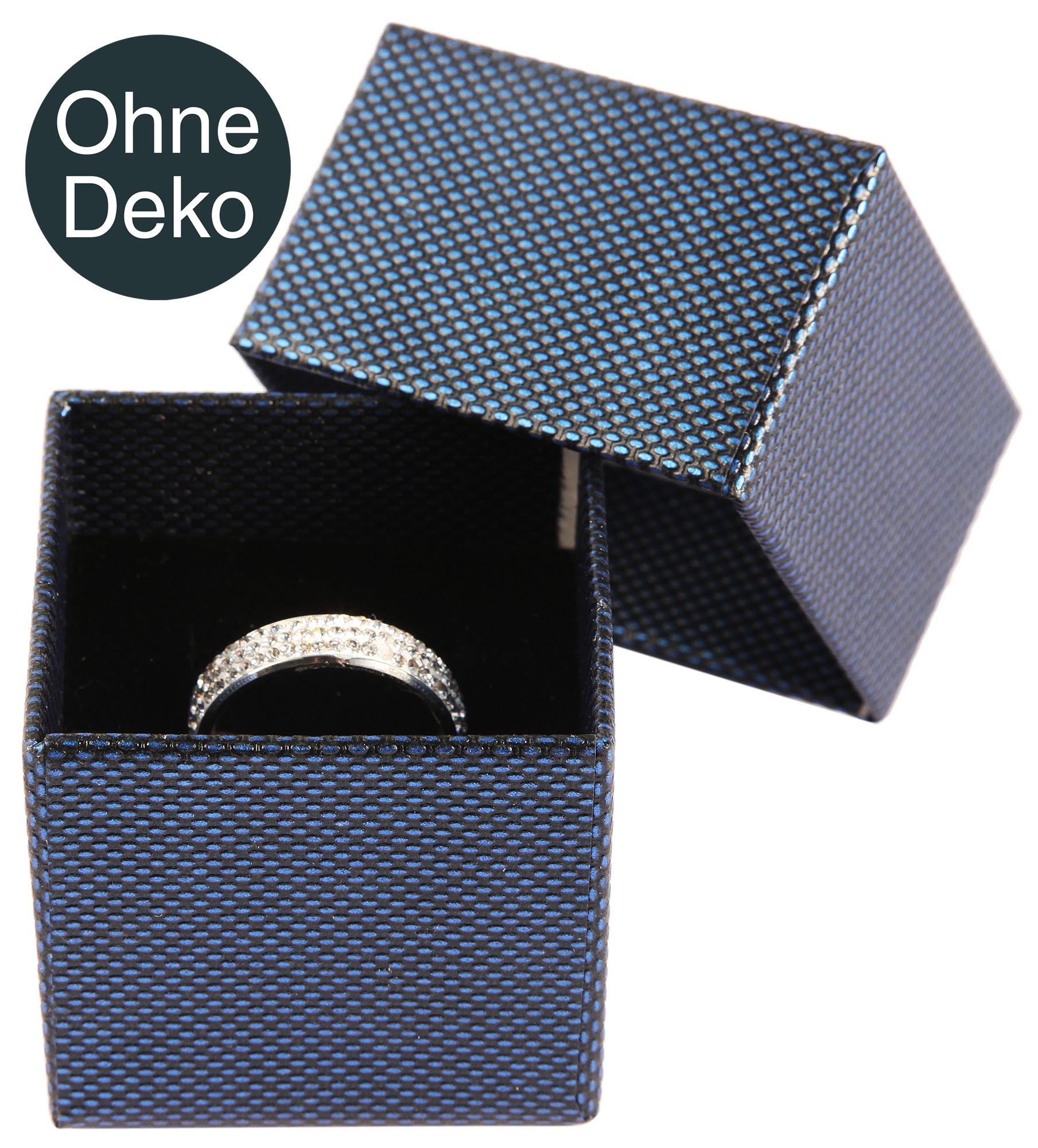 Ringbox, Pappe, VE24, 5 cm x 5 cm x 4,5 cm, blau
