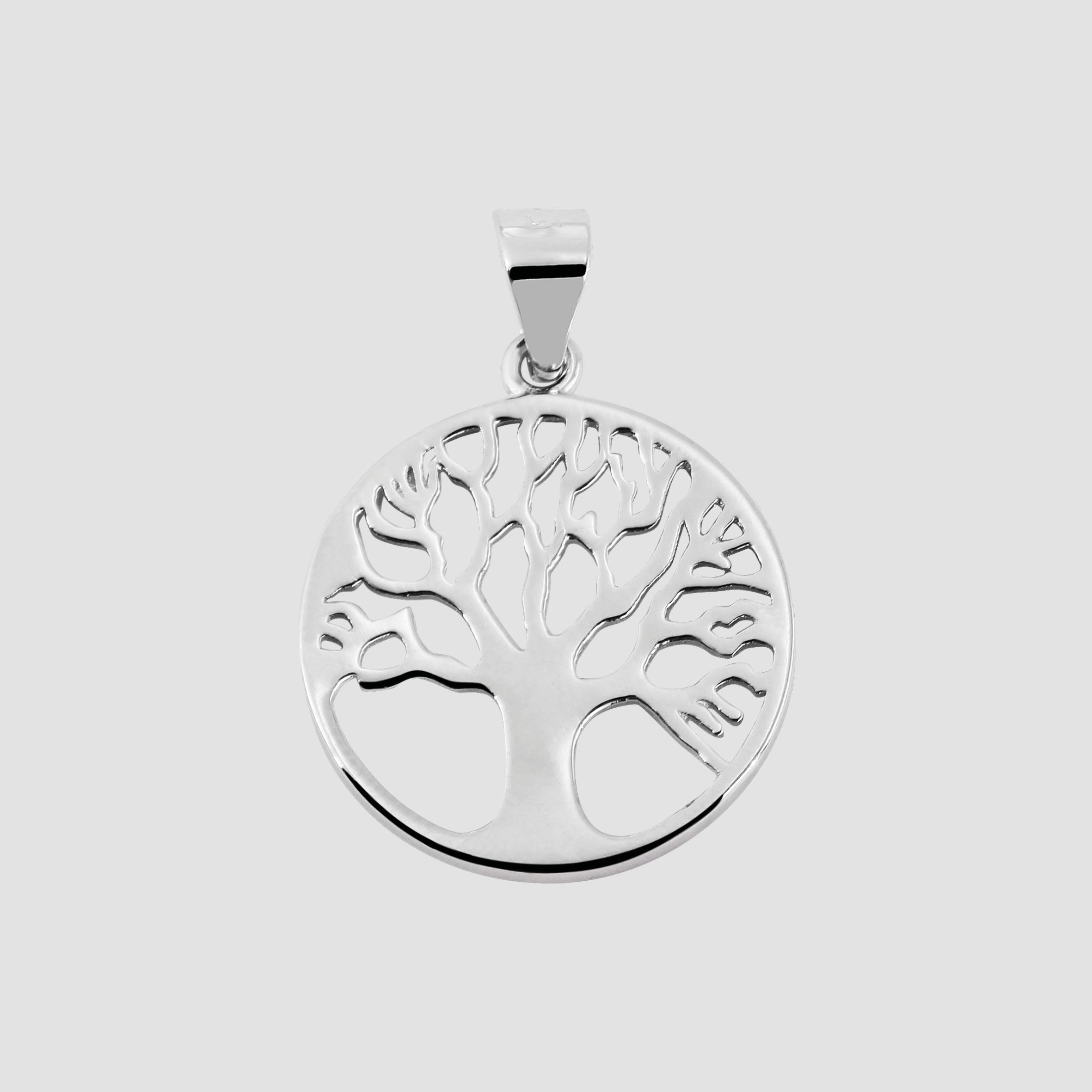 "Andrea" 925/- Echt Silber Anhänger (ohne Kette), Lebensbaum, rhodiniert