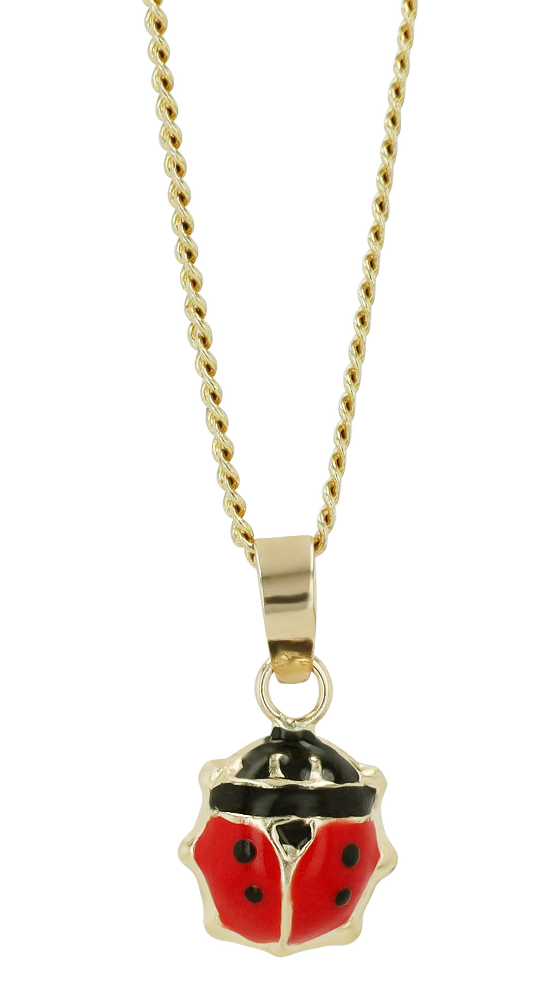 "Glücksglanz Mimi" 333/- Echt Gold Kinder Anhänger - Marienkäfer, Gelbgold/ Emaille, 8 Karat