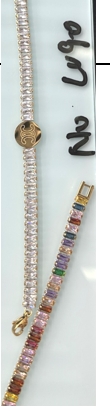 Akzent Armband "Alexa", Edelstahl & Zirkoniasteine, Gravurplatte, silber- oder goldfarben