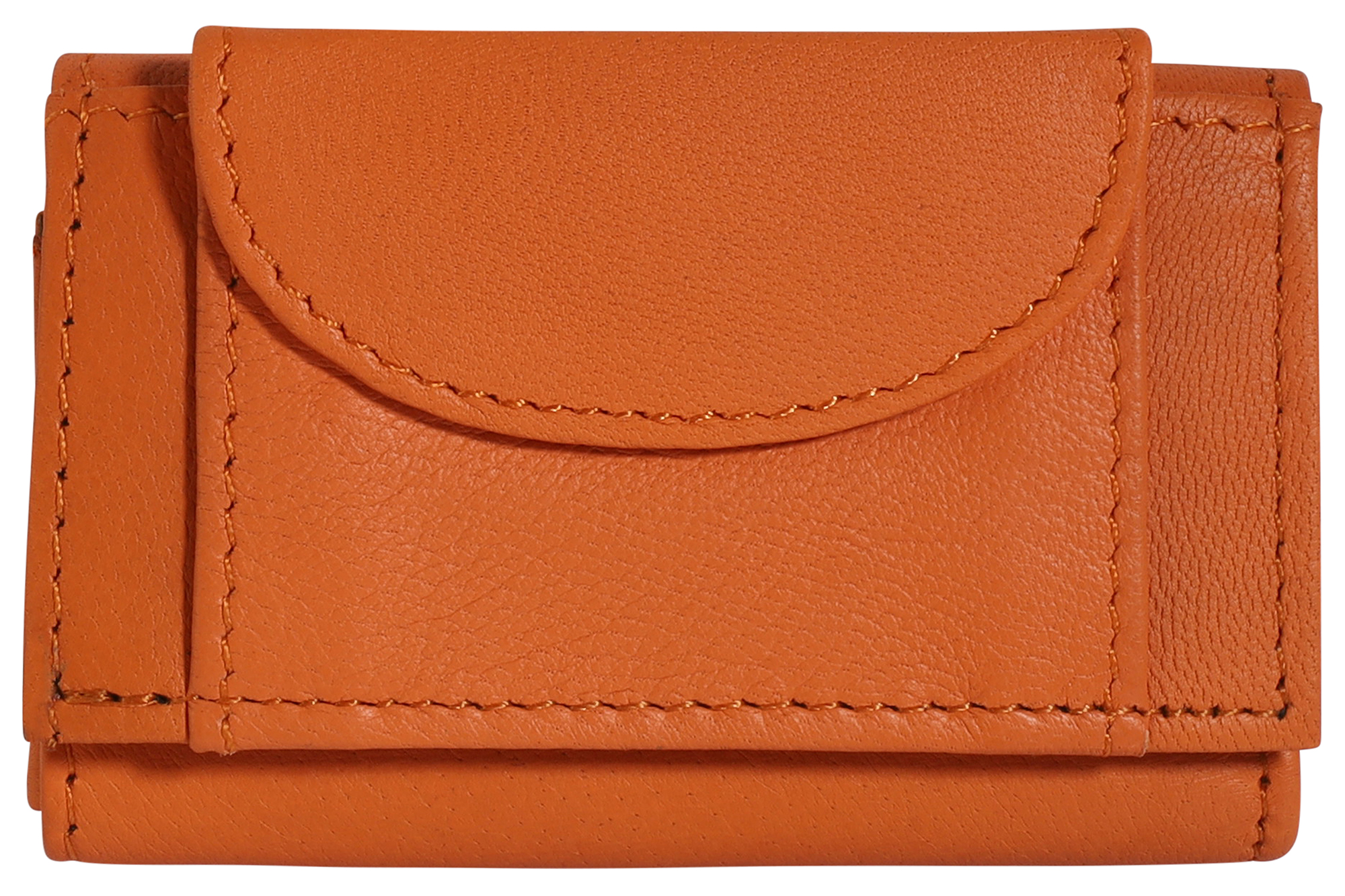 Excellanc Echtleder Mini-Geldbörse (Schlüsselfach), orange