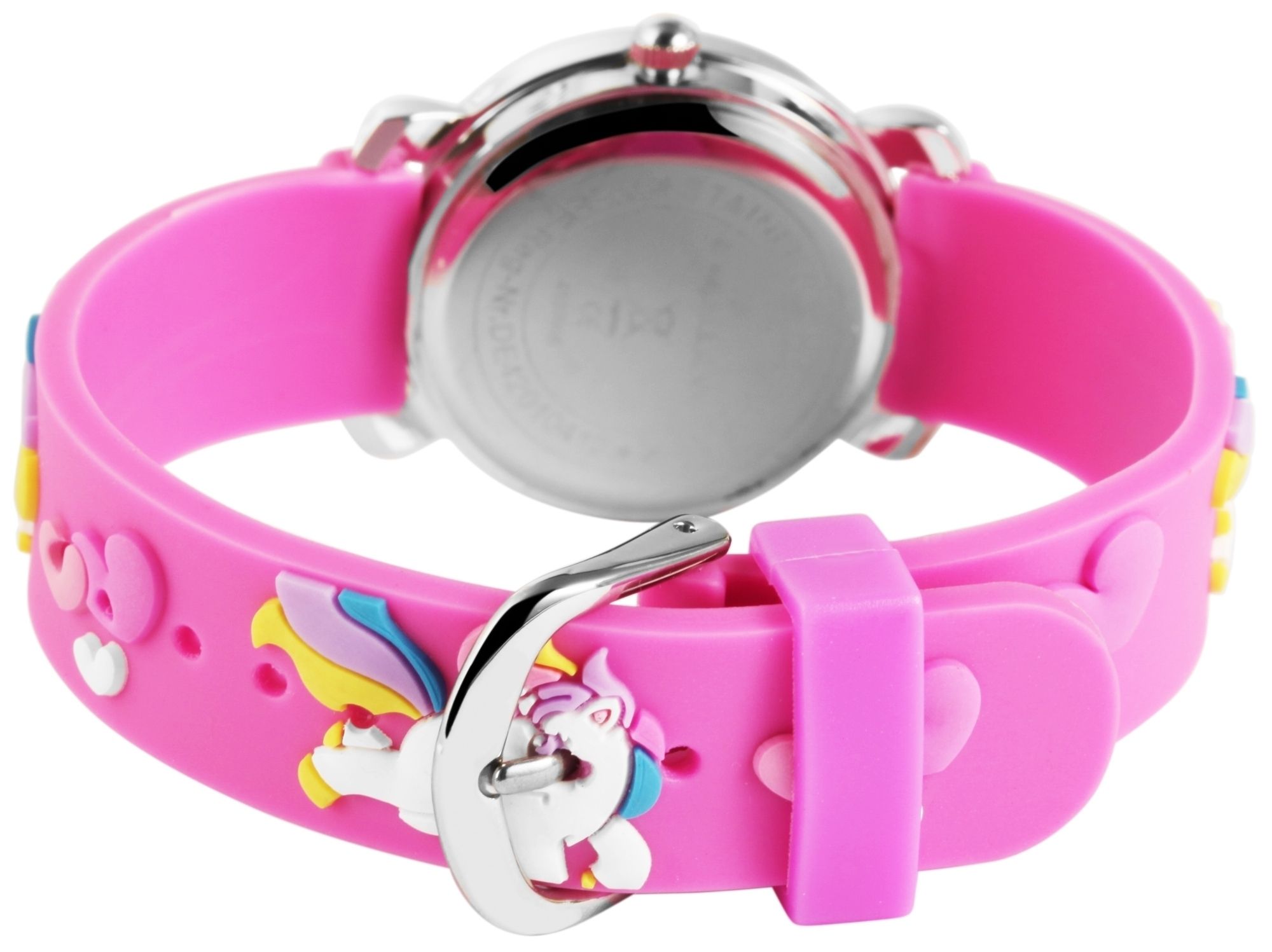Excellanc Kinderarmbanduhr, Silikonarmband, silberfarben/pink
