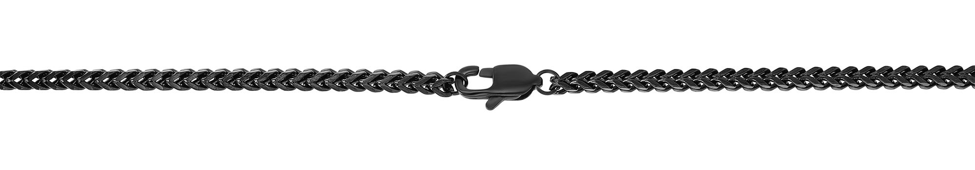 "Caly" Francokette, Gravur, vierkant, 61 cm/ 3 mm, schwarz