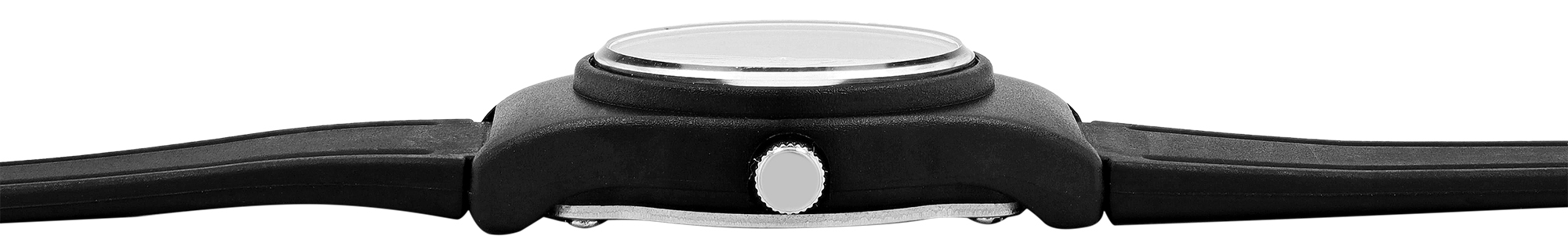 Q&Q Damenuhr mit  Resinband, Ø 24 mm, schwarz/ gelb (goldfarbene Details)