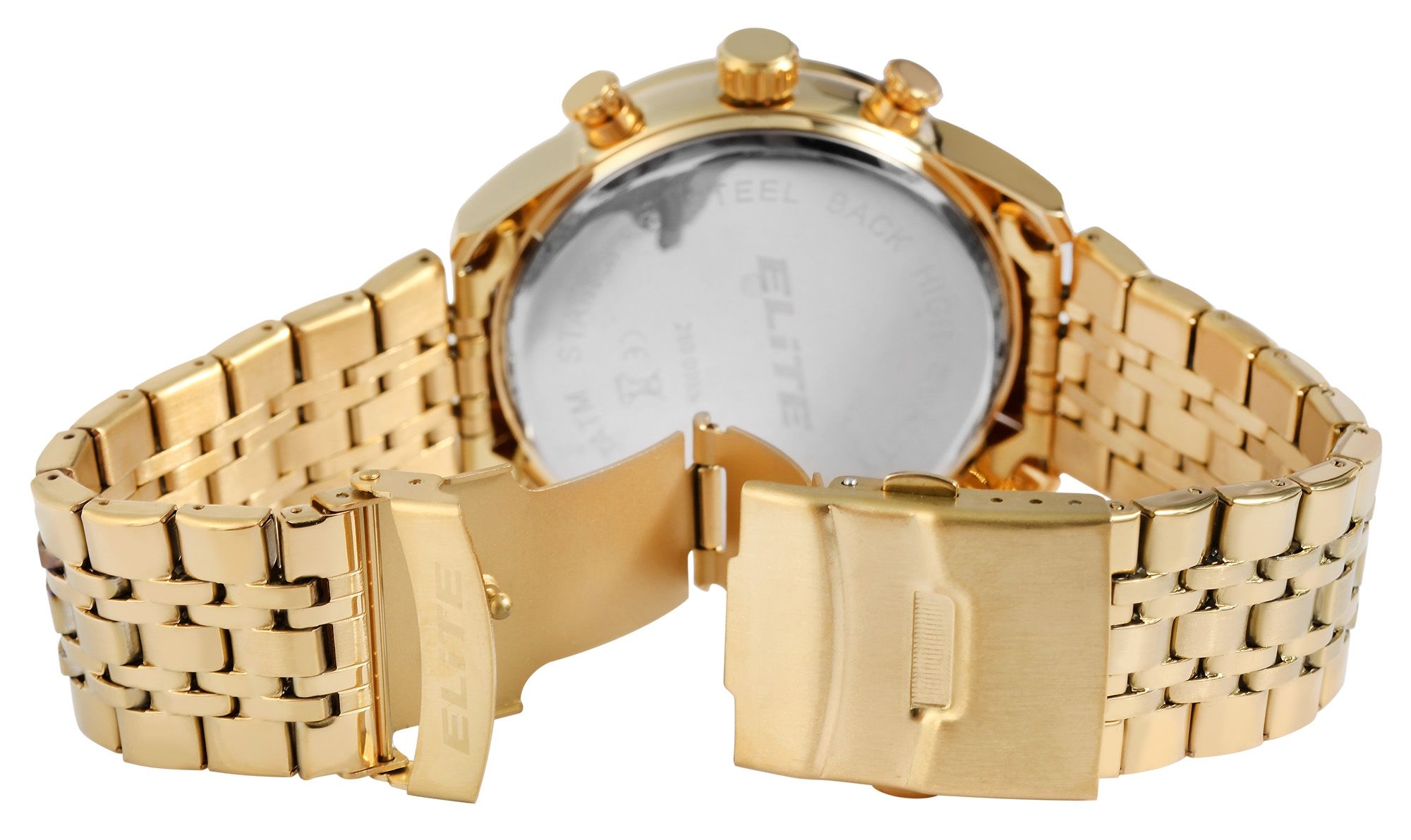 ELITE Herrenchronograph mit Edelstahlarmband, goldfarben