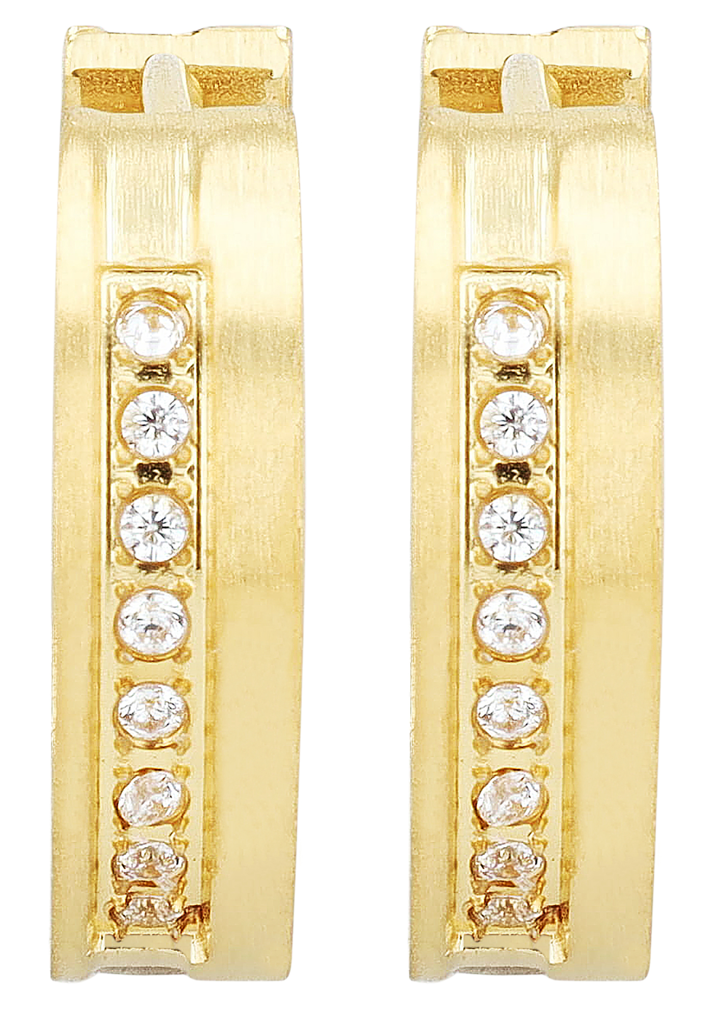 "Emmalyn" Klapp-Creolen, Edelstahl, silberfarben, matt