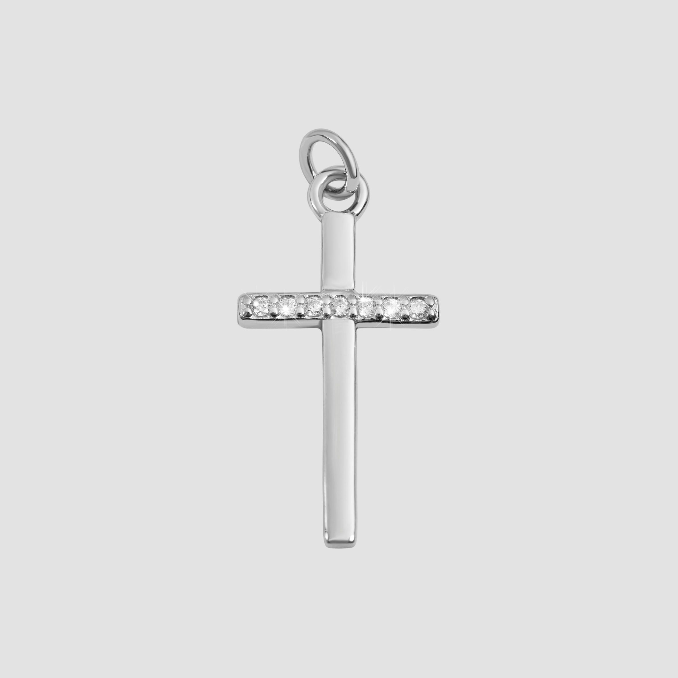 "Mojdeh" 925/- Echt Silber Anhänger - Kreuz, Zirkonia, rhodiniert