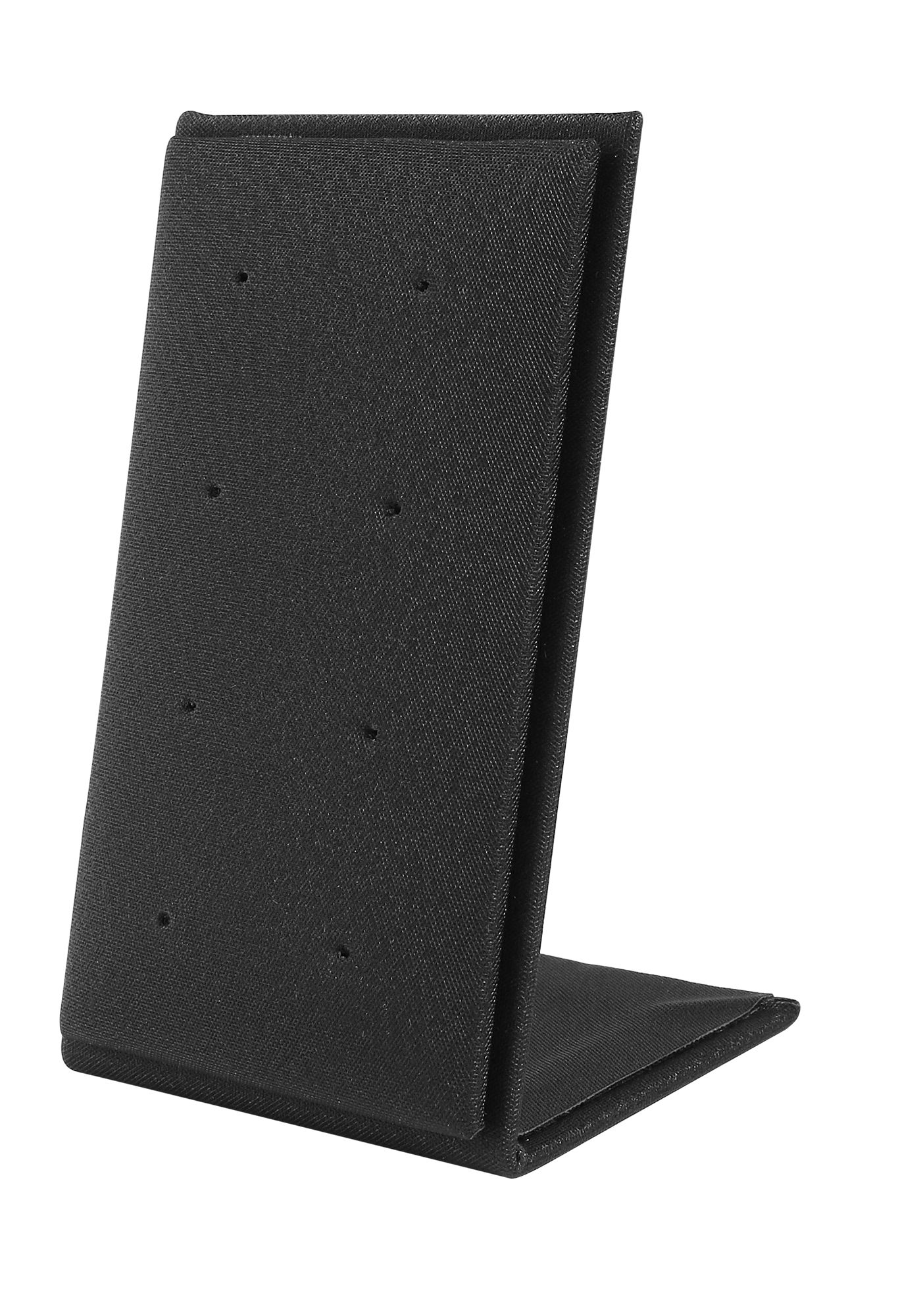 Aufsteller für 4 Paar Ohrstecker (Dekoserie Soft), PU-bezogen, 8,5 cm, schwarz