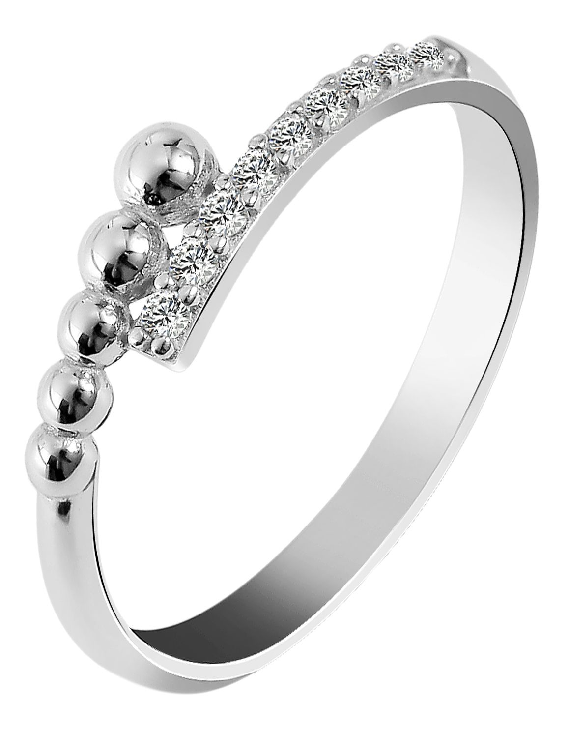 "Airin" 925/rh Echt Silber Ring "Airin" mit Zirkoniabesatz, Gr. 48