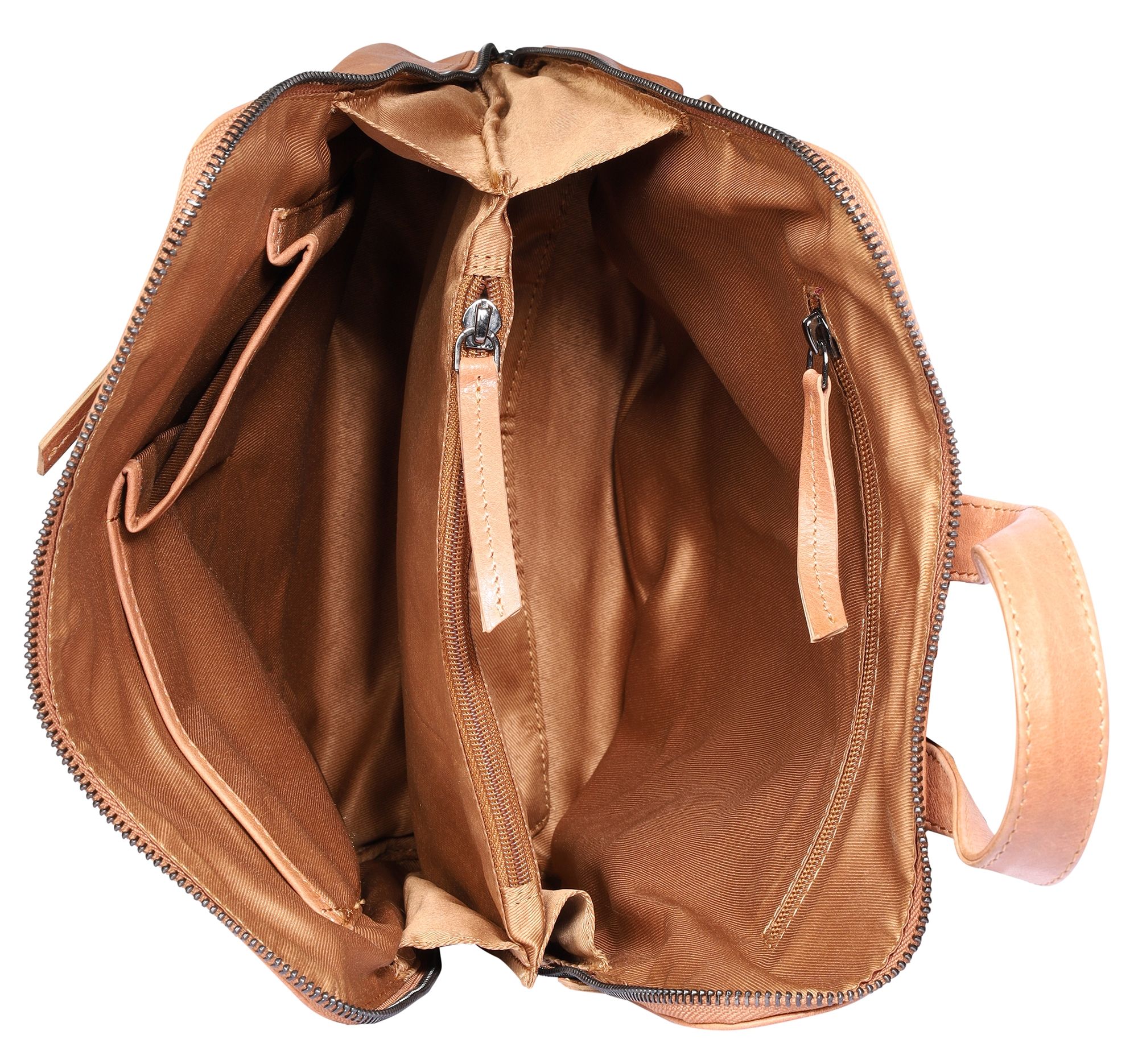 Leonardo Verrelli, Echtleder Rucksack/Tasche, Reißverschluss, verstellbare Riemen, braun