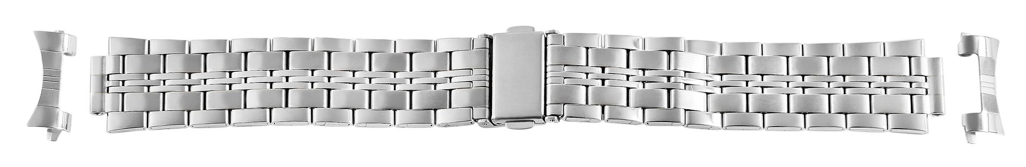 Edelstahl-Uhrenarmband mit Faltschließe, silberfarben, 18 mm