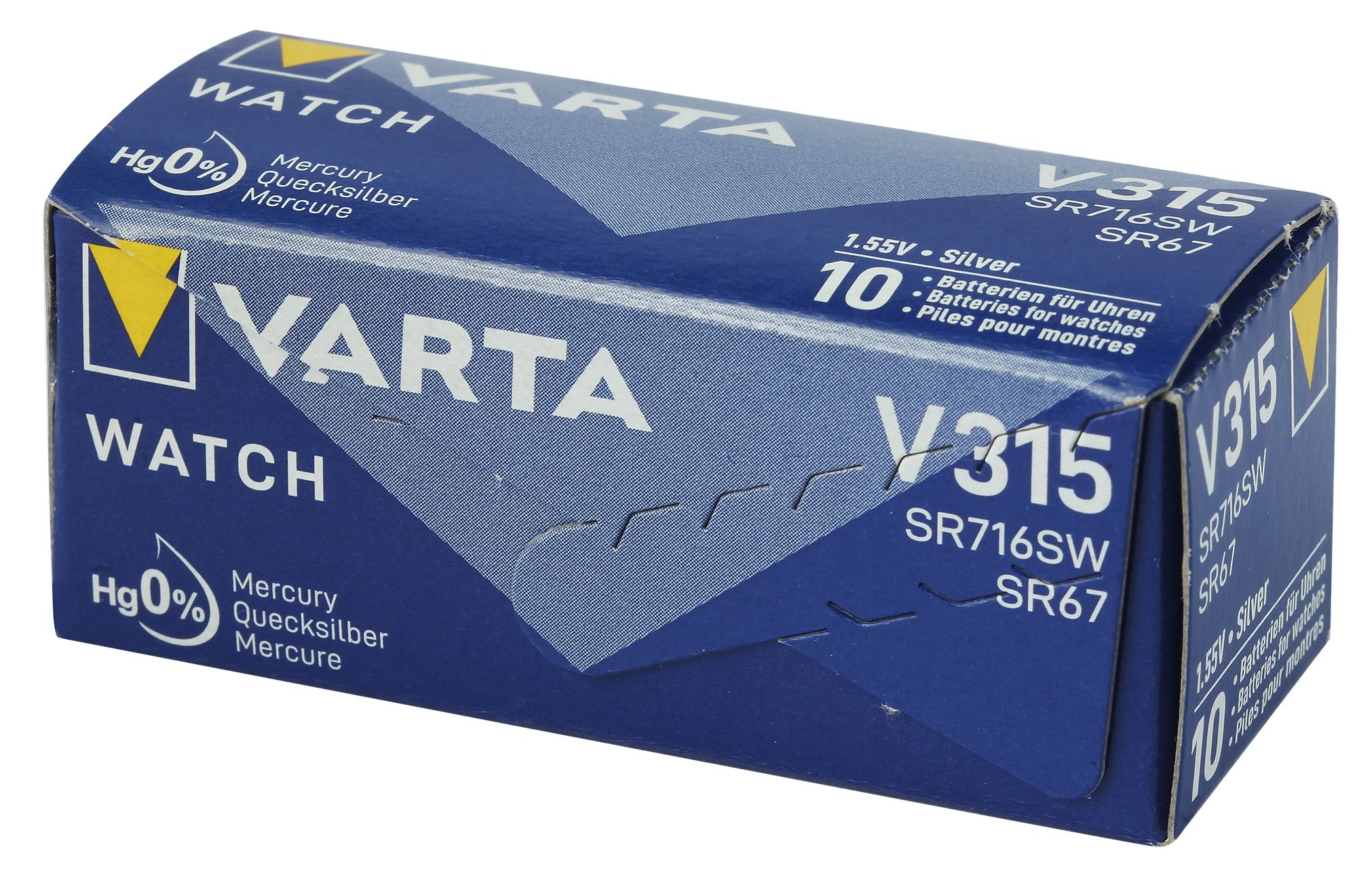 Varta Batterie V315/530 (SR716SW) Silberoxid Knopfzellen 1,55 V - Verpackungseinheit 10 Stück