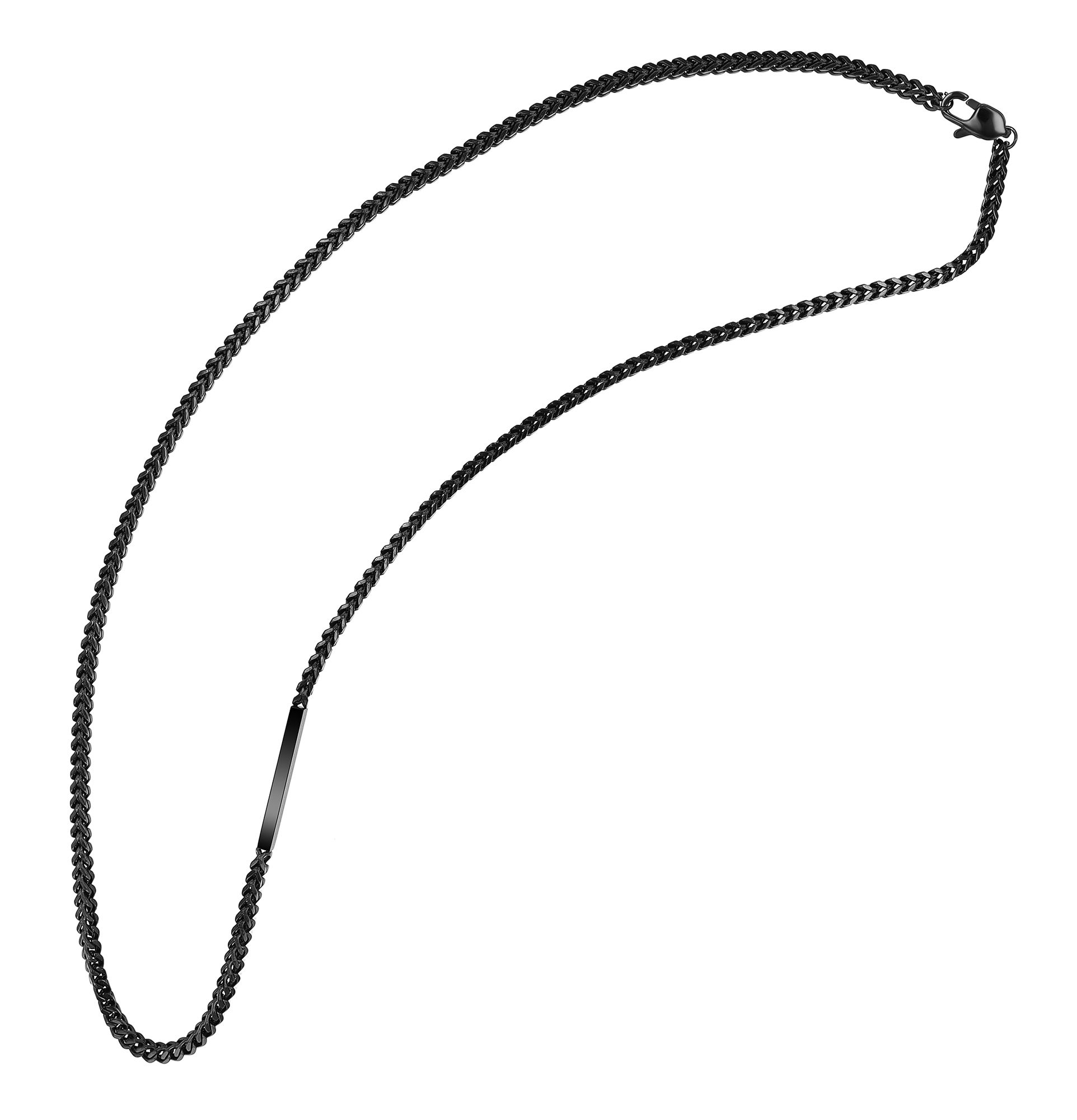 "Caly" Francokette, Gravur, vierkant, 61 cm/ 3 mm, schwarz
