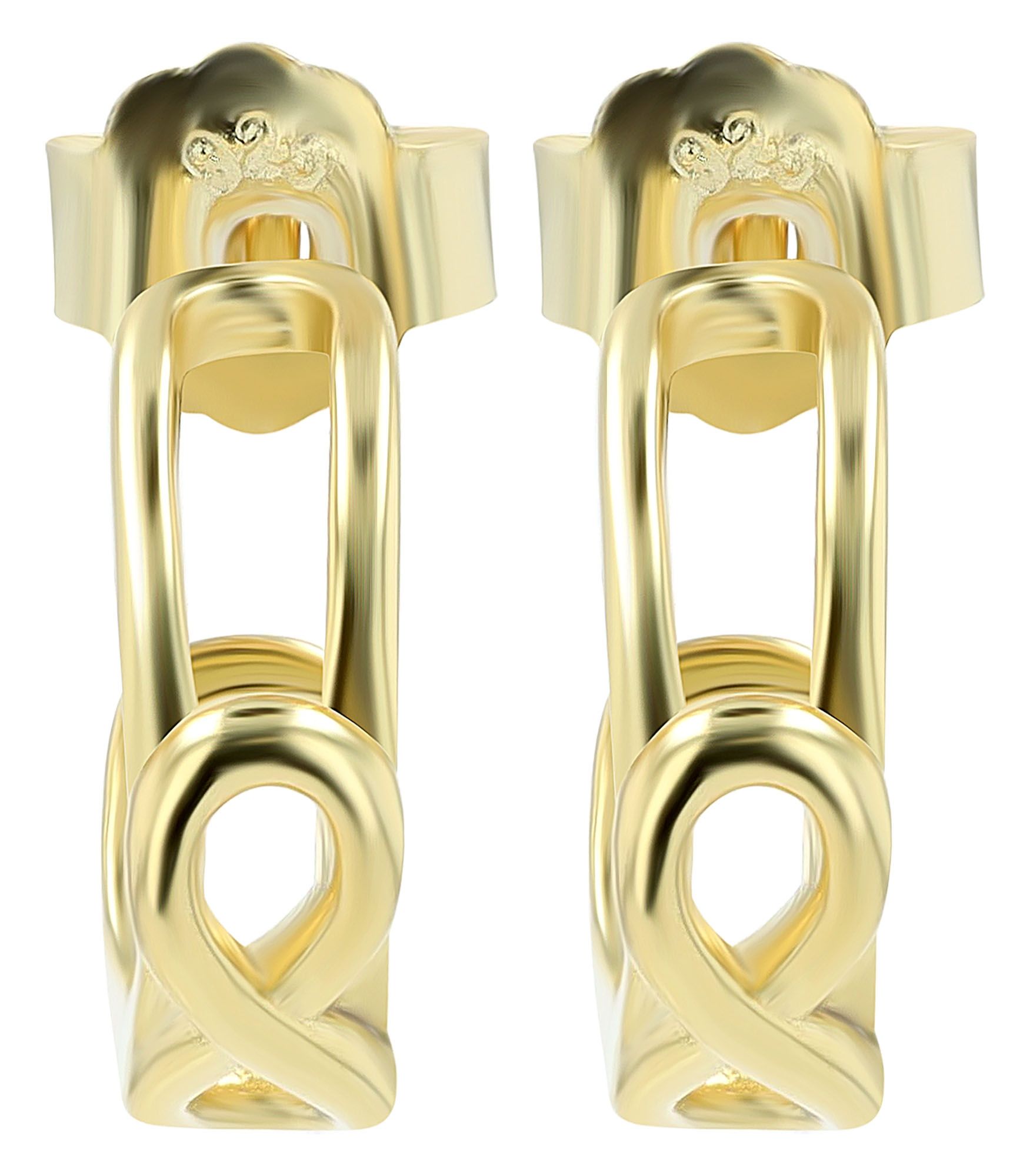 "Ina" - Infinity, Echt Silber Halbcreole/ Ohrstecker/ Creole, goldfarben