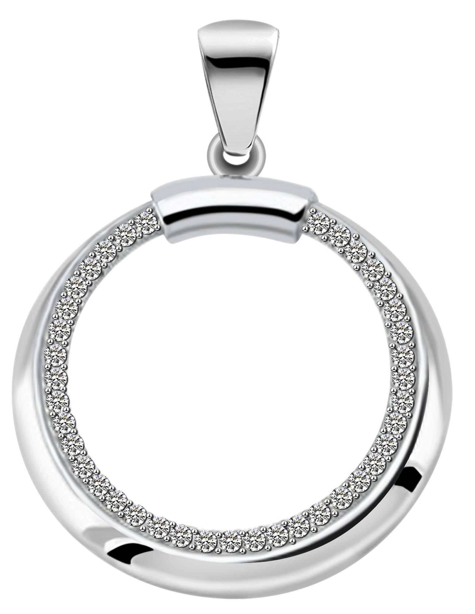 "Amaya" 925/- Echt Silber Anhänger ohne Kette, Zirkoniabesatz, silberfarben rhodiniert