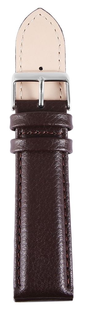 Echtleder-Uhrenarmband, dunkelbraun, 22 mm