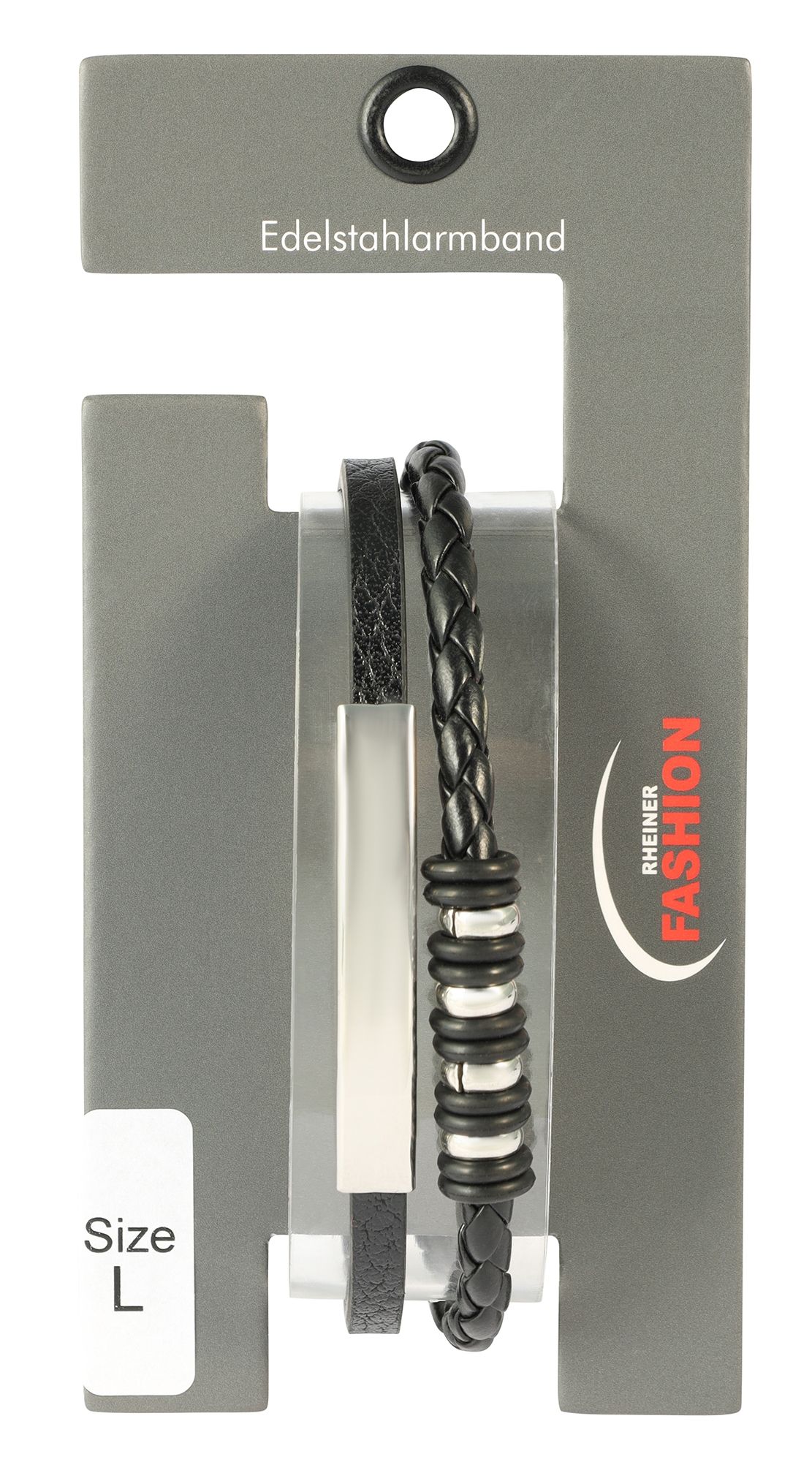 "Nestor" Armband aus Lederimitat mit Gravurplatte
