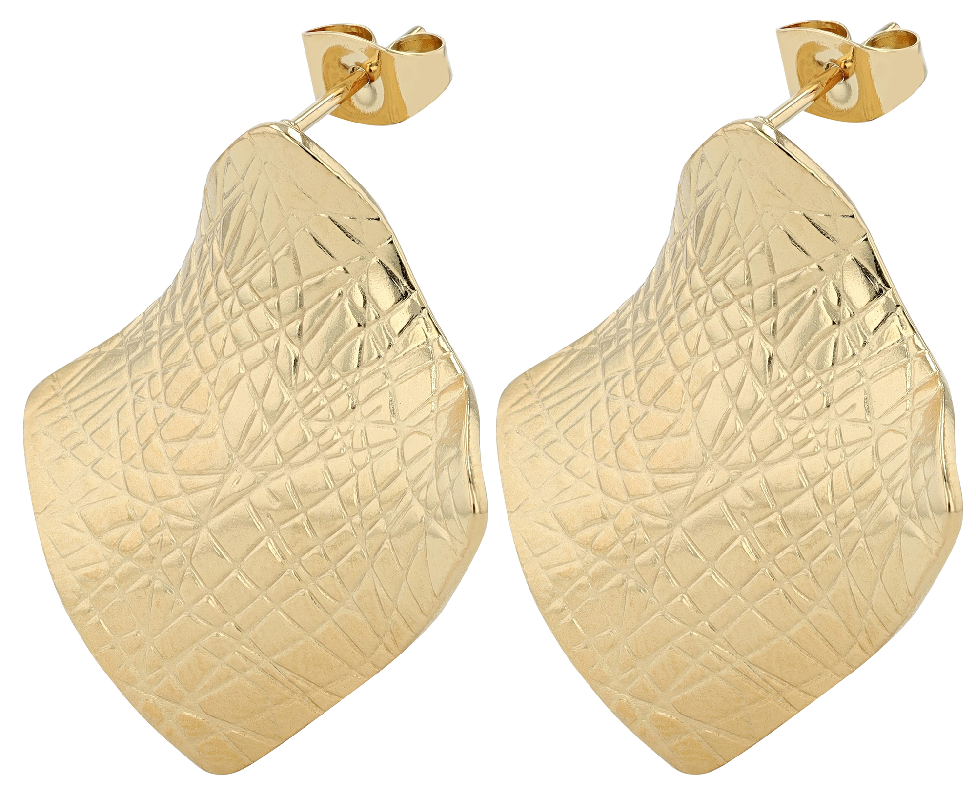 "Regina" Edelstahl Ohrstecker, Statement, goldfarben
