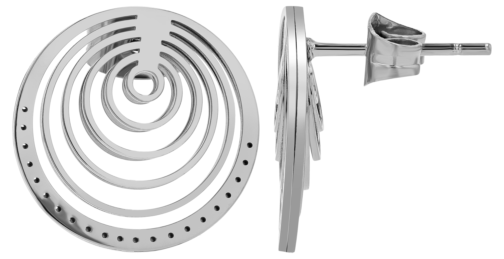 "Seluna" Edelstahl Schmuckset (Ohringe / Kette 43+5 cm/ Anhänge), slberfarben