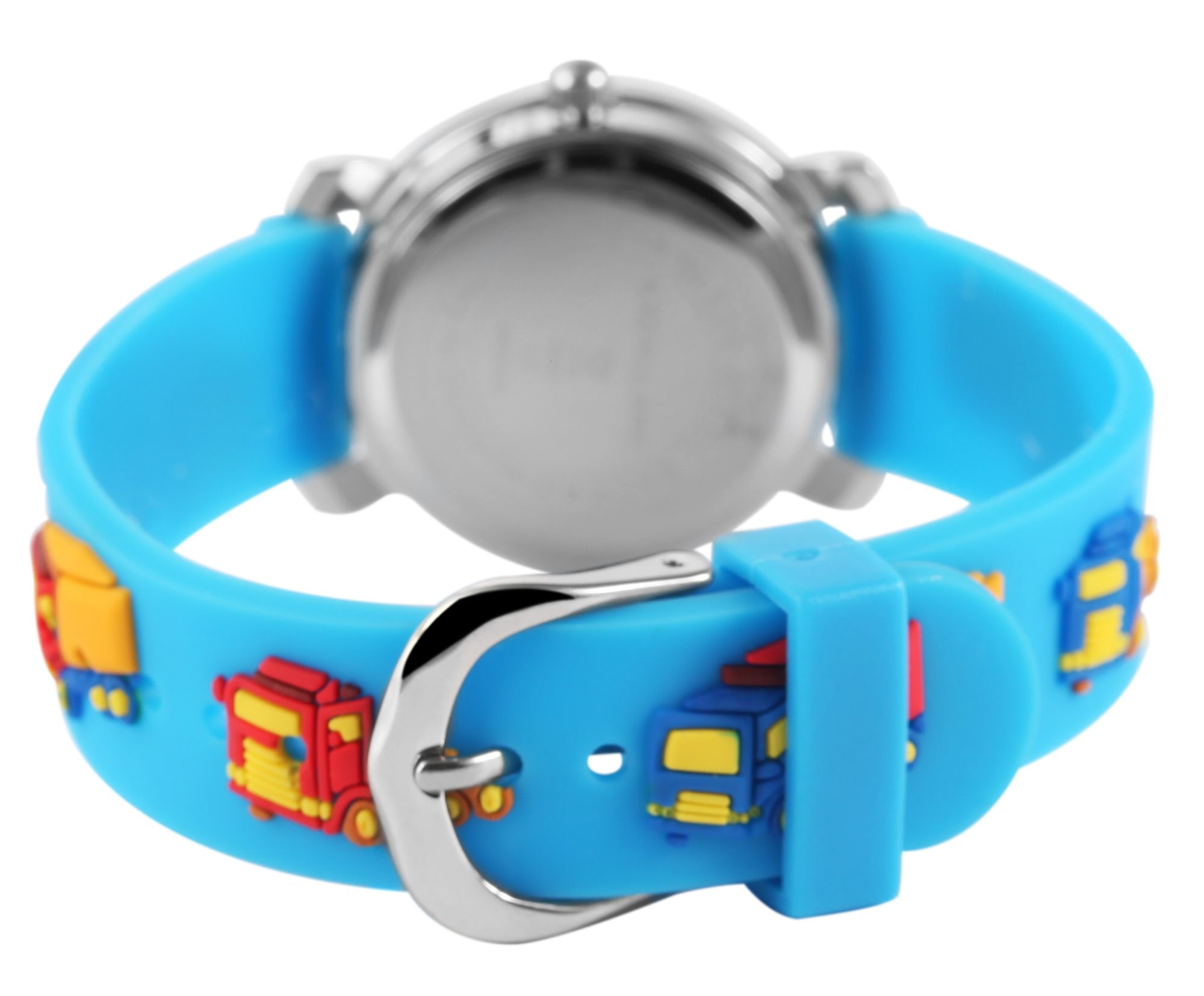 Excellanc Kinderarmbanduhr, Silikonarmband, silberfarben/blau/gelb