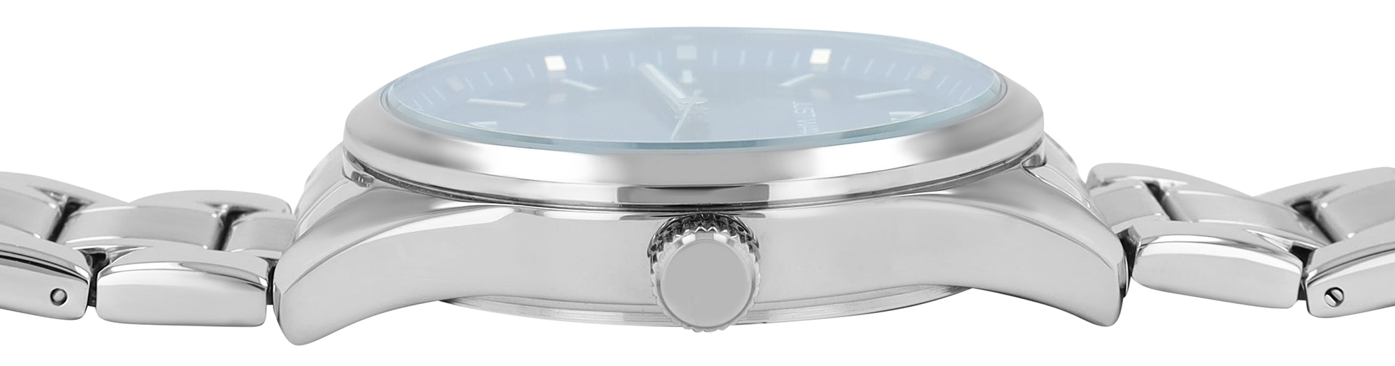 JUST WATCH Herrenuhr "Theo" mit Edelstahlband, Ø 42 mm, silberfarben/blau, 5ATM